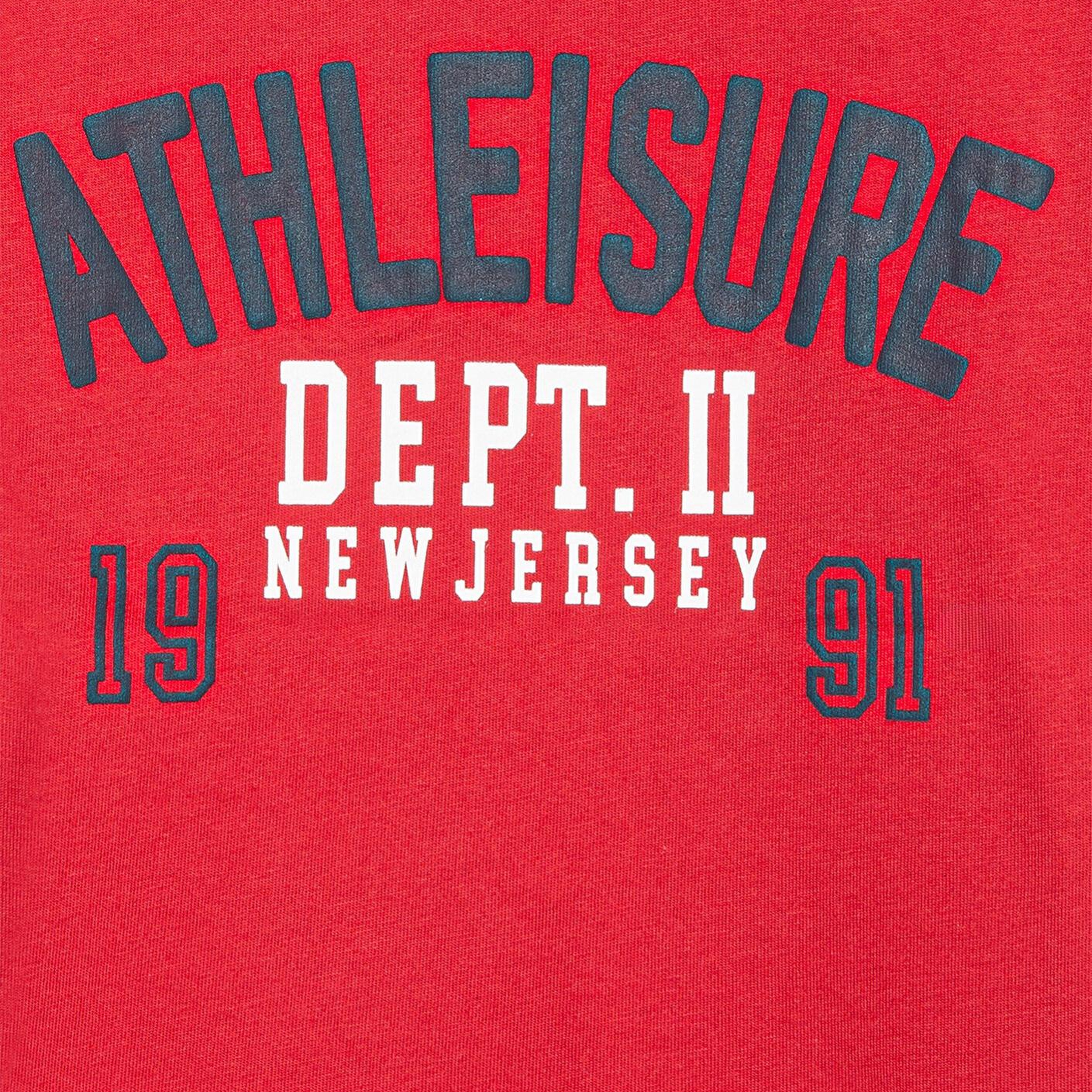 Mavi Baskılı Kırmızı Tişört Loose Fit / Bol Rahat Kesim 6610358-85905