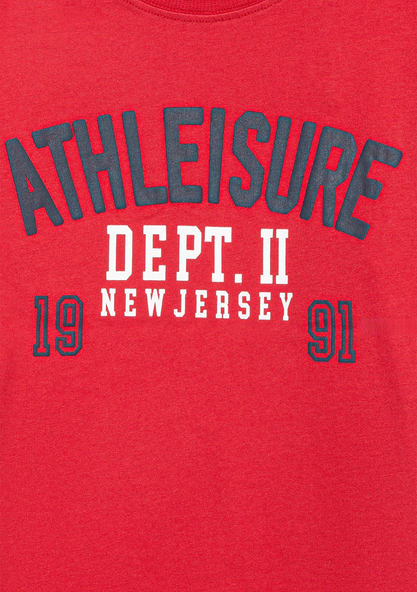 Mavi Baskılı Kırmızı Tişört Loose Fit / Bol Rahat Kesim 6610358-85905