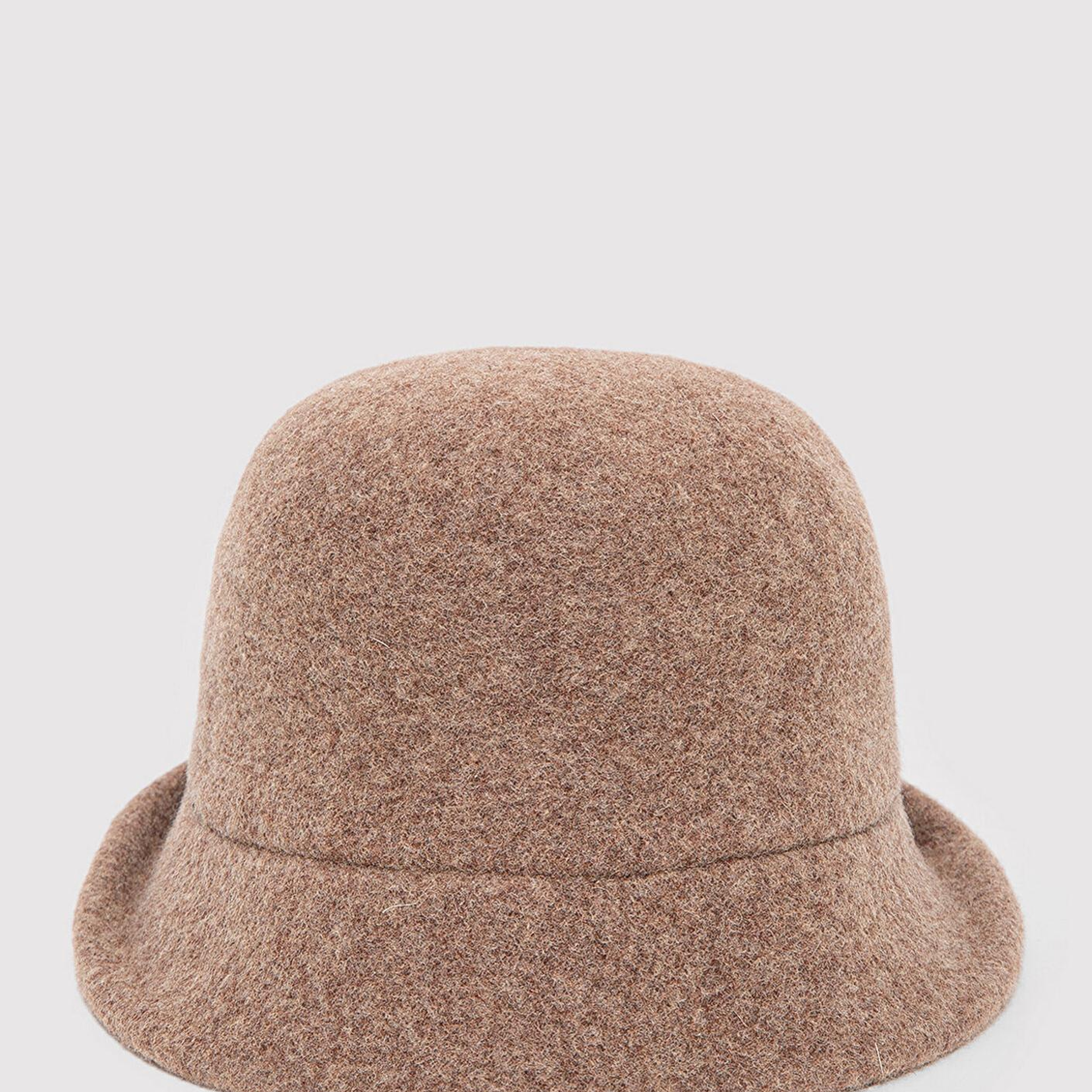 Mavi Yün Karışımlı Kahverengi Şapka 1911759-32164