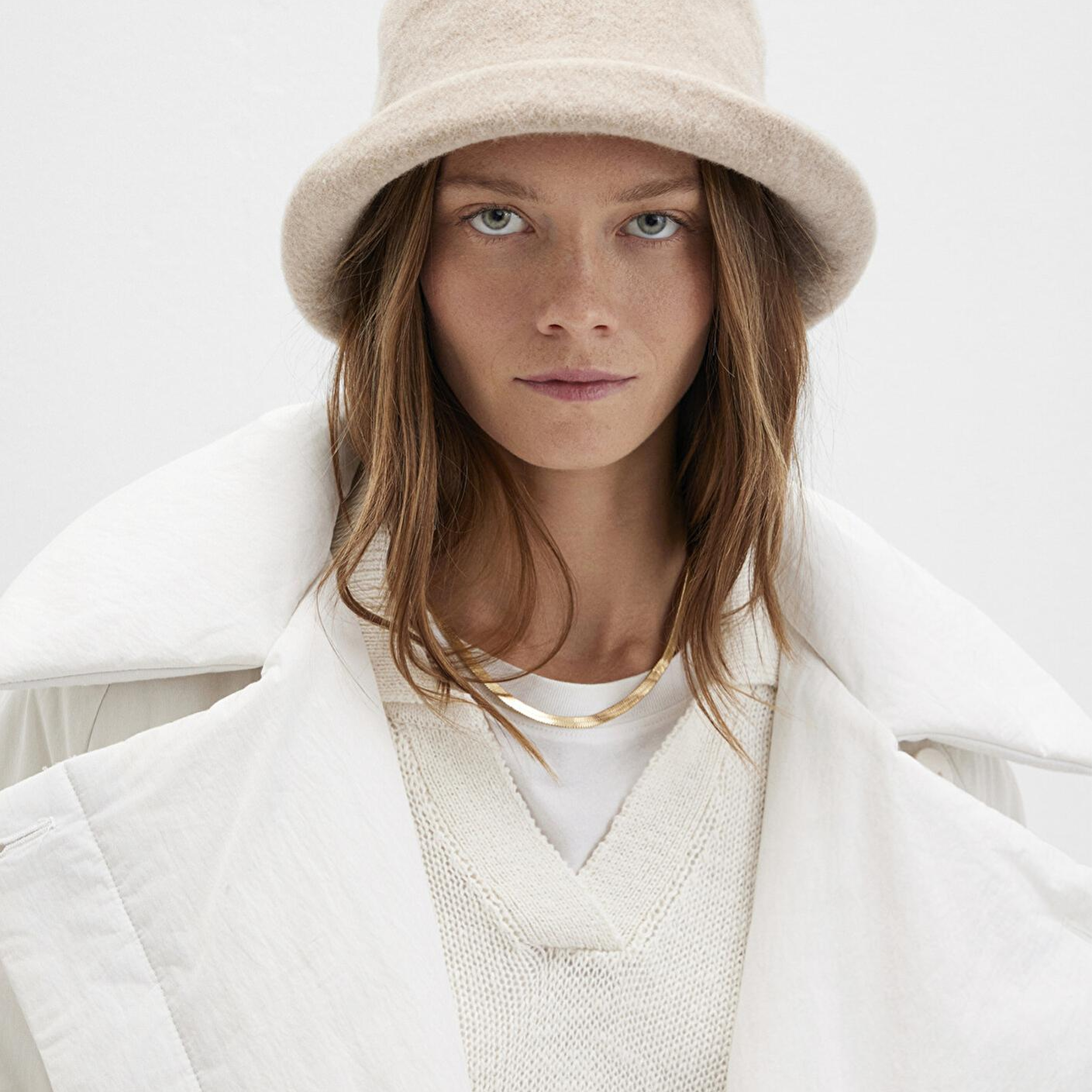 Mavi Yün Karışımlı Bej Şapka 1911759-70055