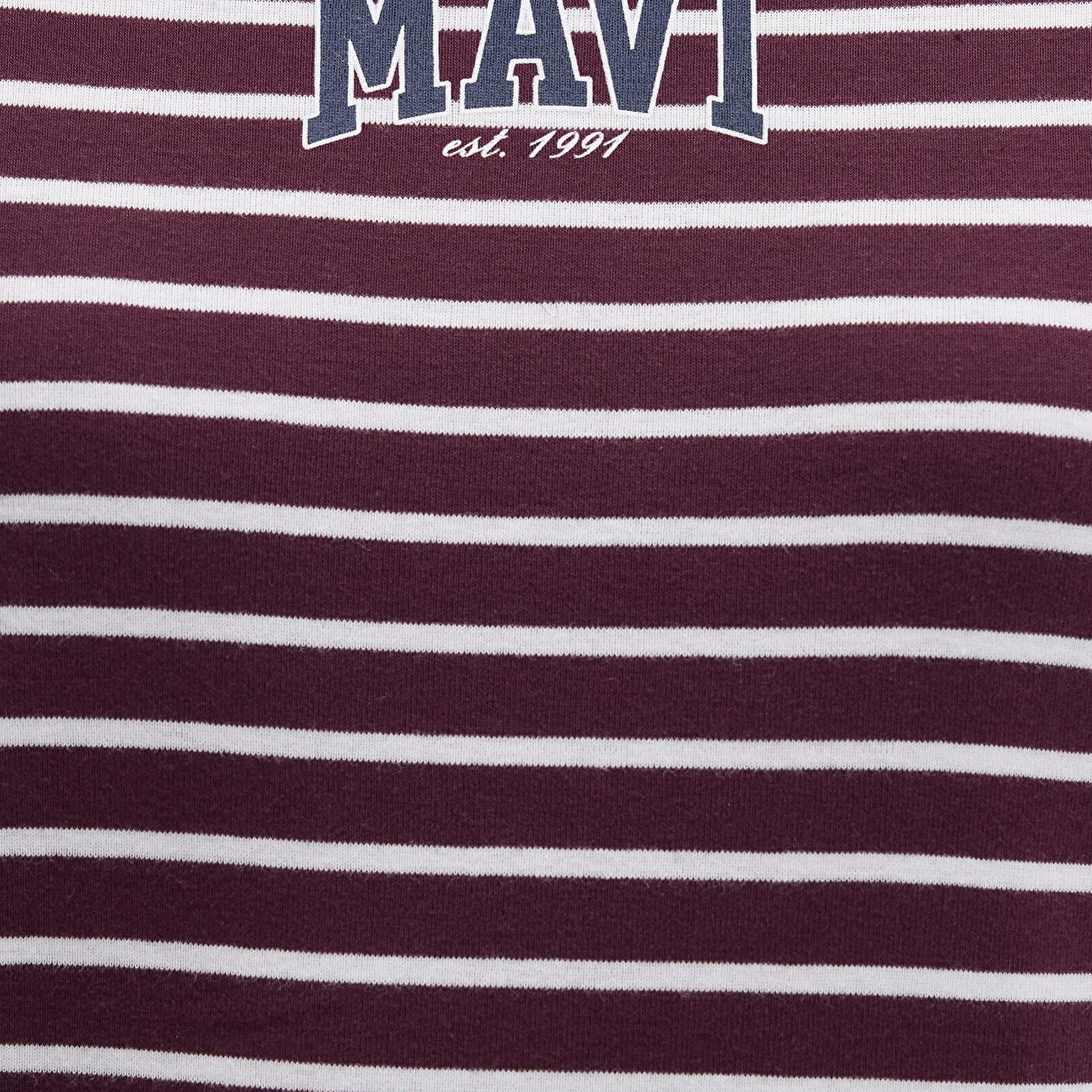Mavi Mavi Logo Baskılı Bordo Tişört Regular Fit / Normal Kesim 1613562-87982
