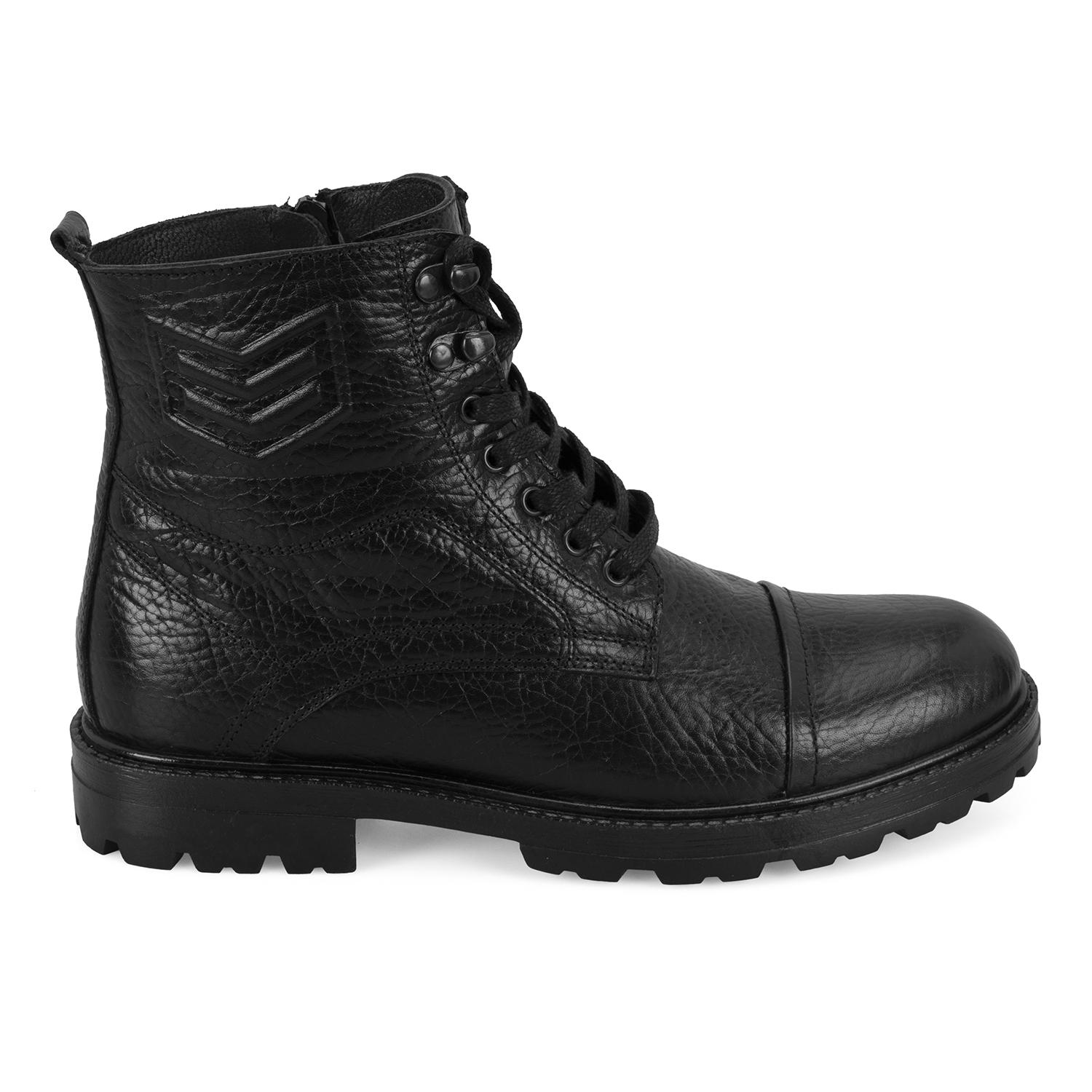 Bradyn Siyah Erkek Fermuarlı Deri Bot