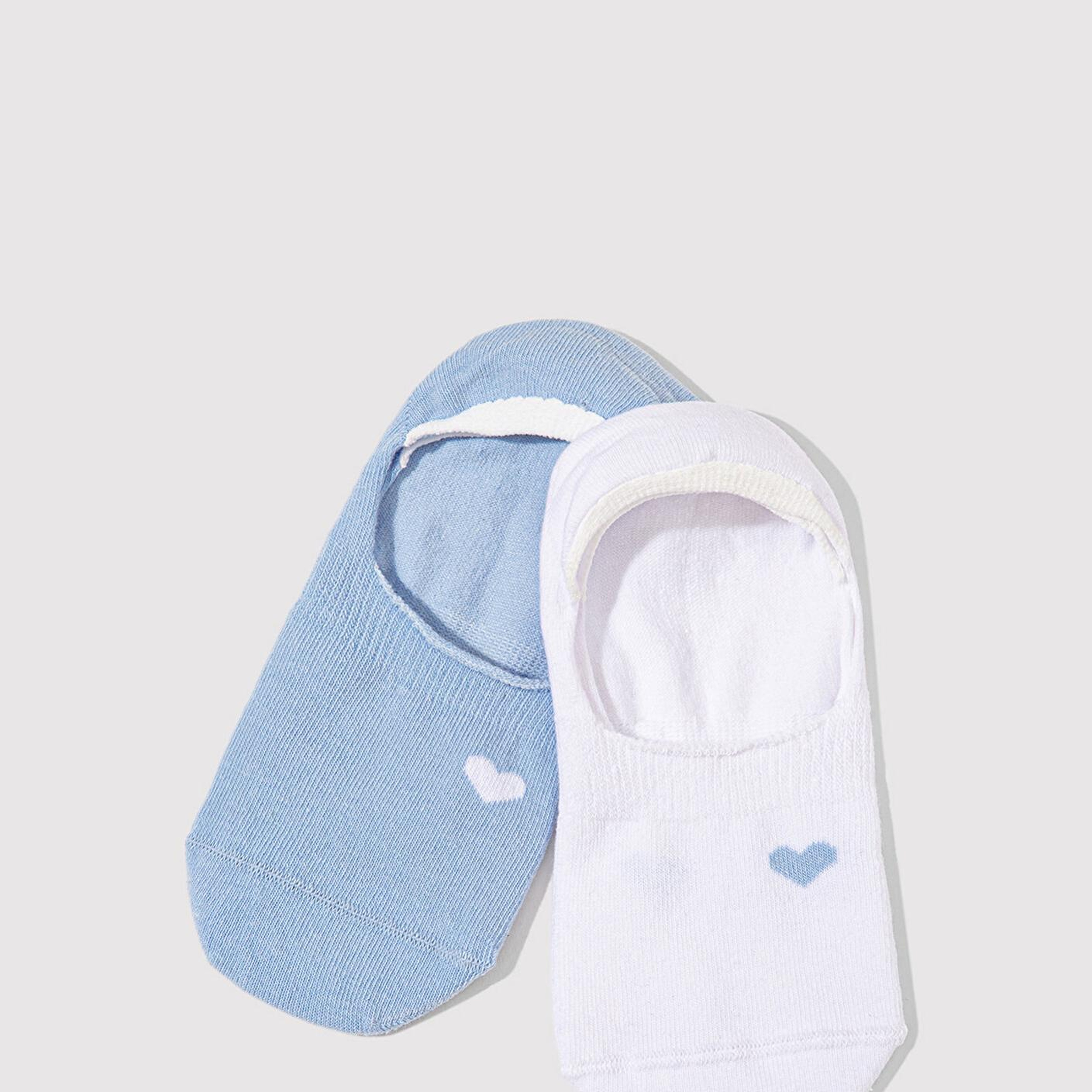 Mavi 2li Kalp Detaylı Babet Çorap 1913553-70775