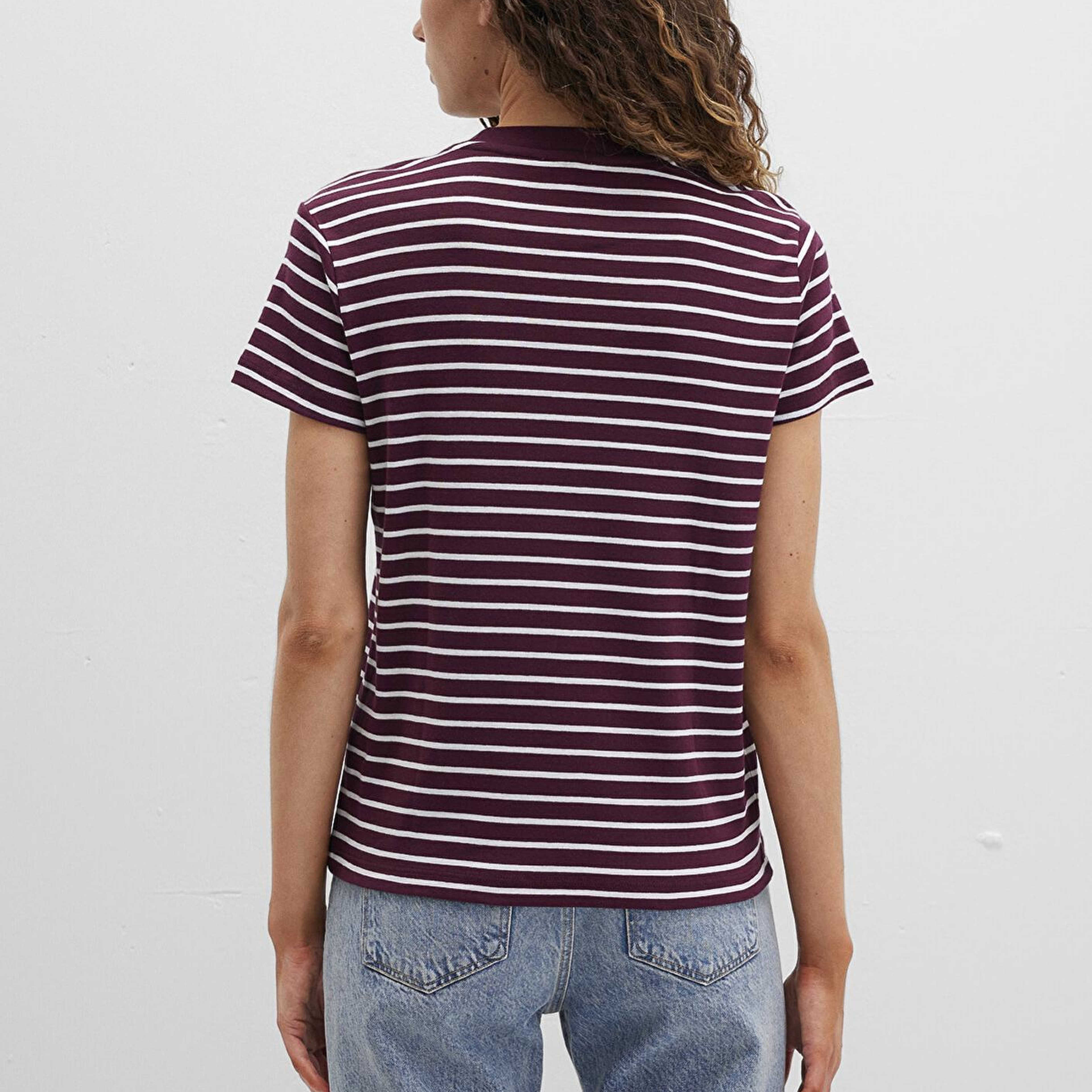 Mavi Mavi Logo Baskılı Bordo Tişört Regular Fit / Normal Kesim 1613562-87982