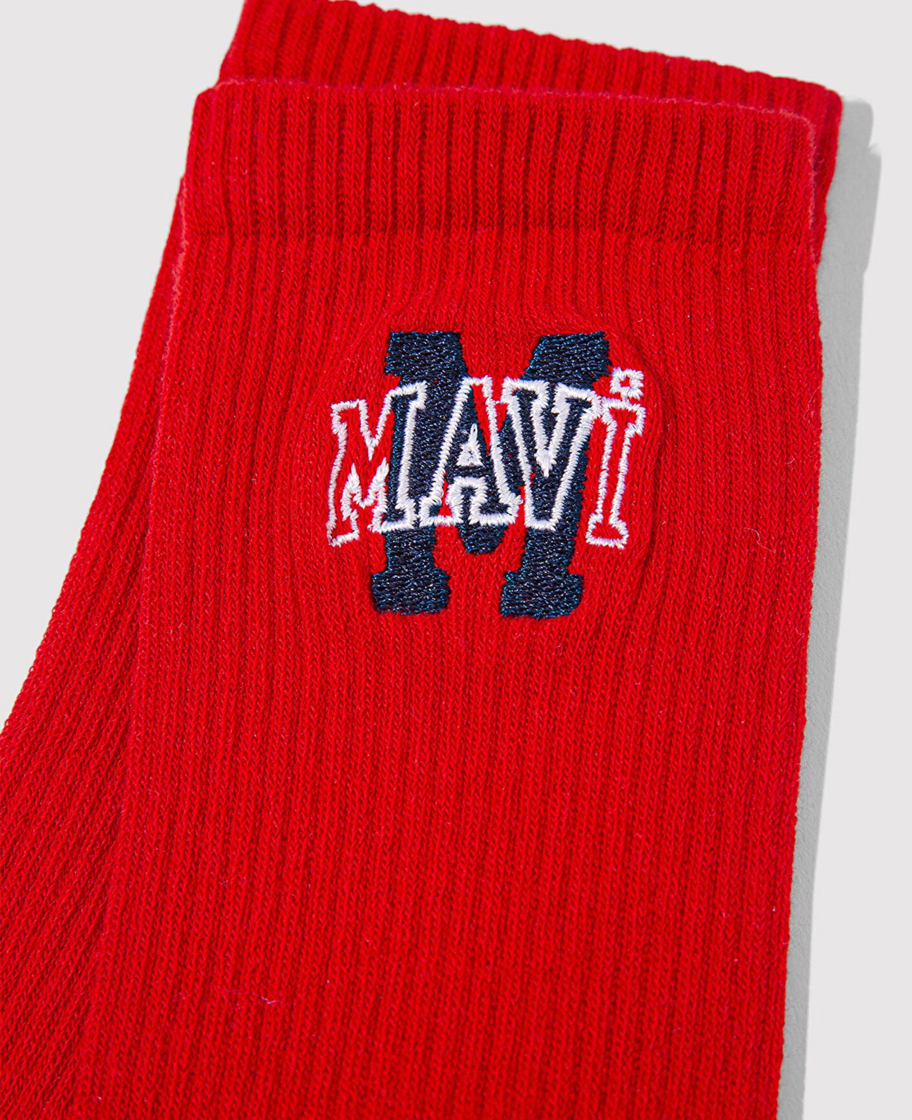 Mavi Mavi Logo Nakışlı Kırmızı Soket Çorap 1913540-30370