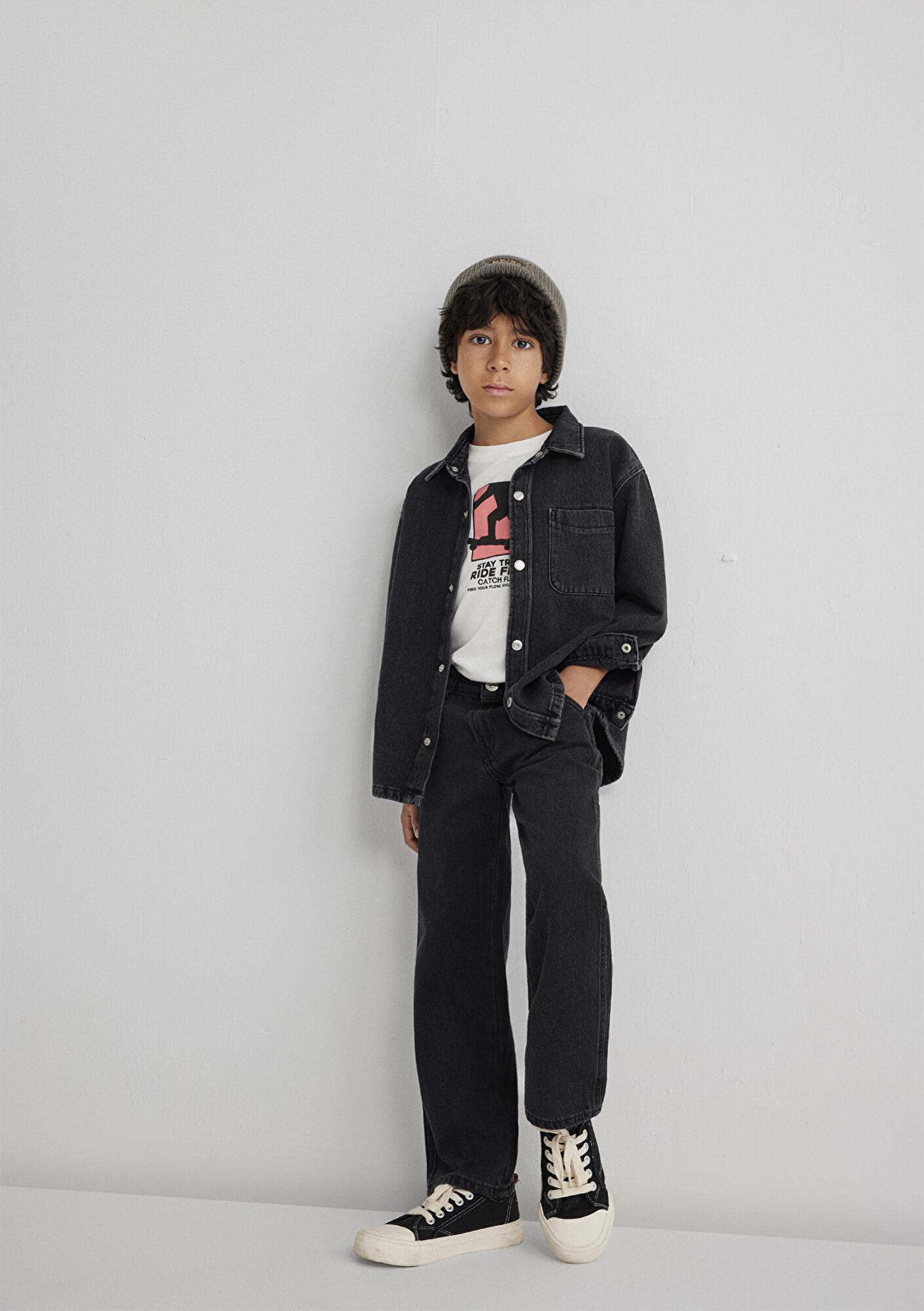 Mavi Bob 90lar Antrasit Denim Jean Gömlek Oversize / Geniş Kesim 6210000-89447