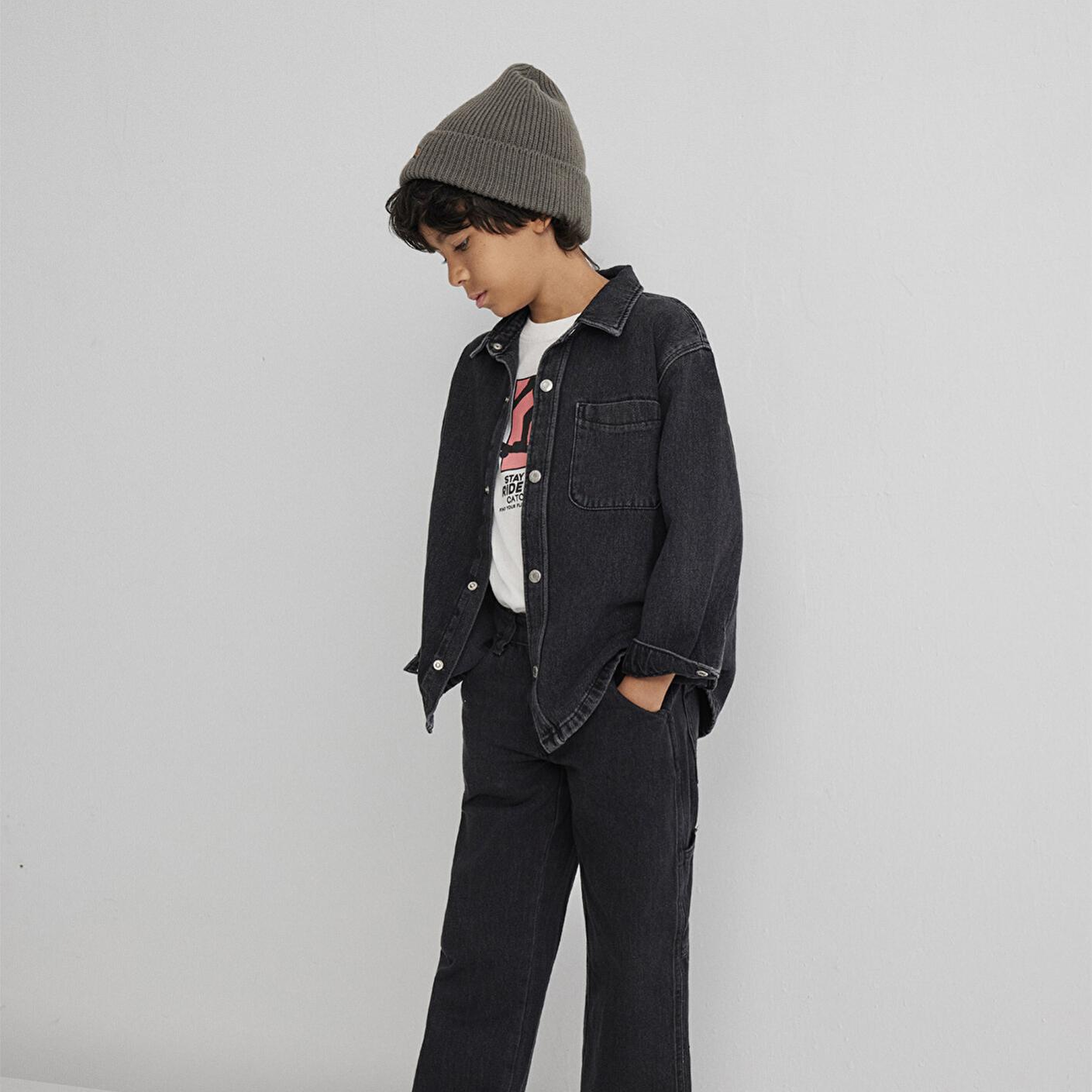 Mavi Bob 90lar Antrasit Denim Jean Gömlek Oversize / Geniş Kesim 6210000-89447