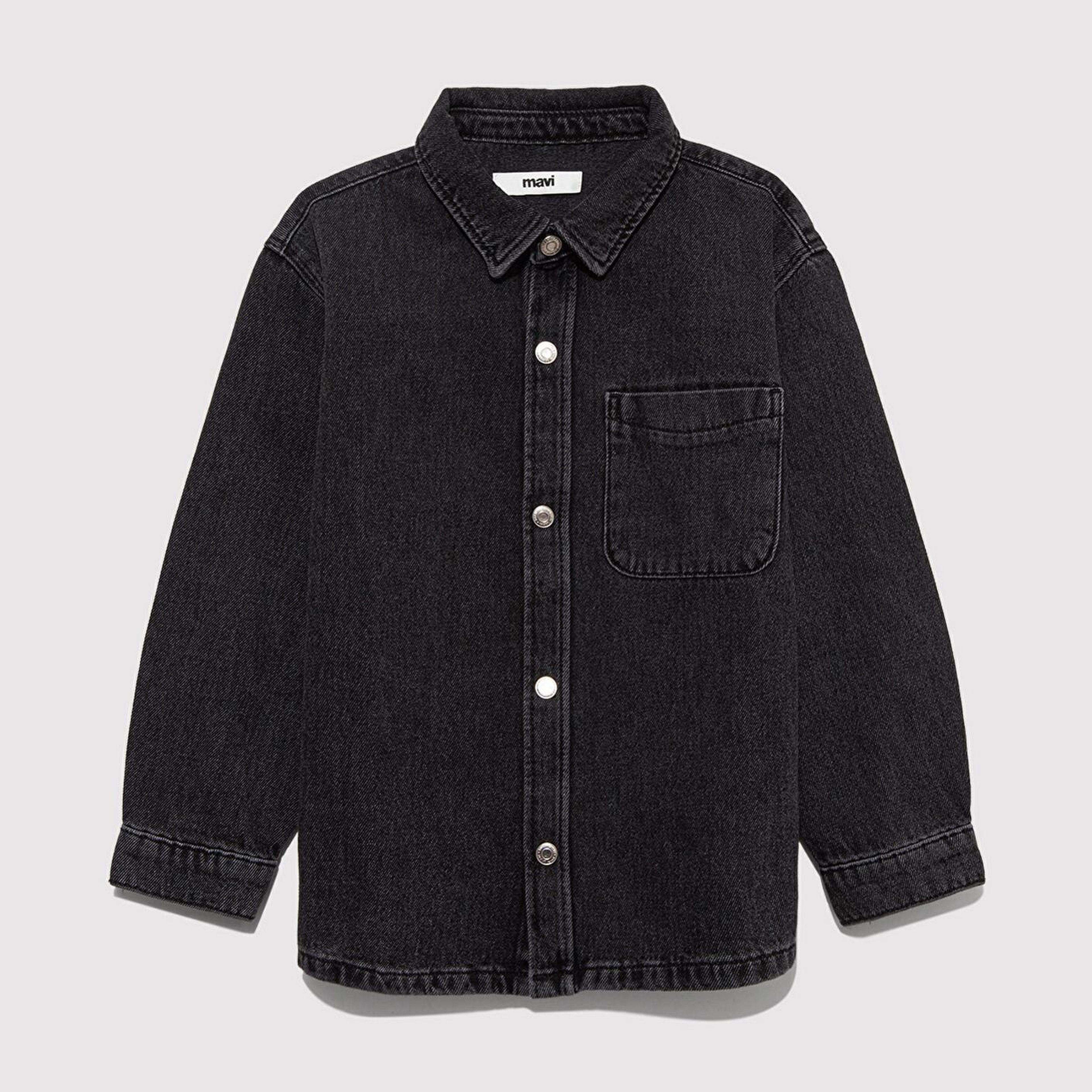 Mavi Bob 90lar Antrasit Denim Jean Gömlek Oversize / Geniş Kesim 6210000-89447