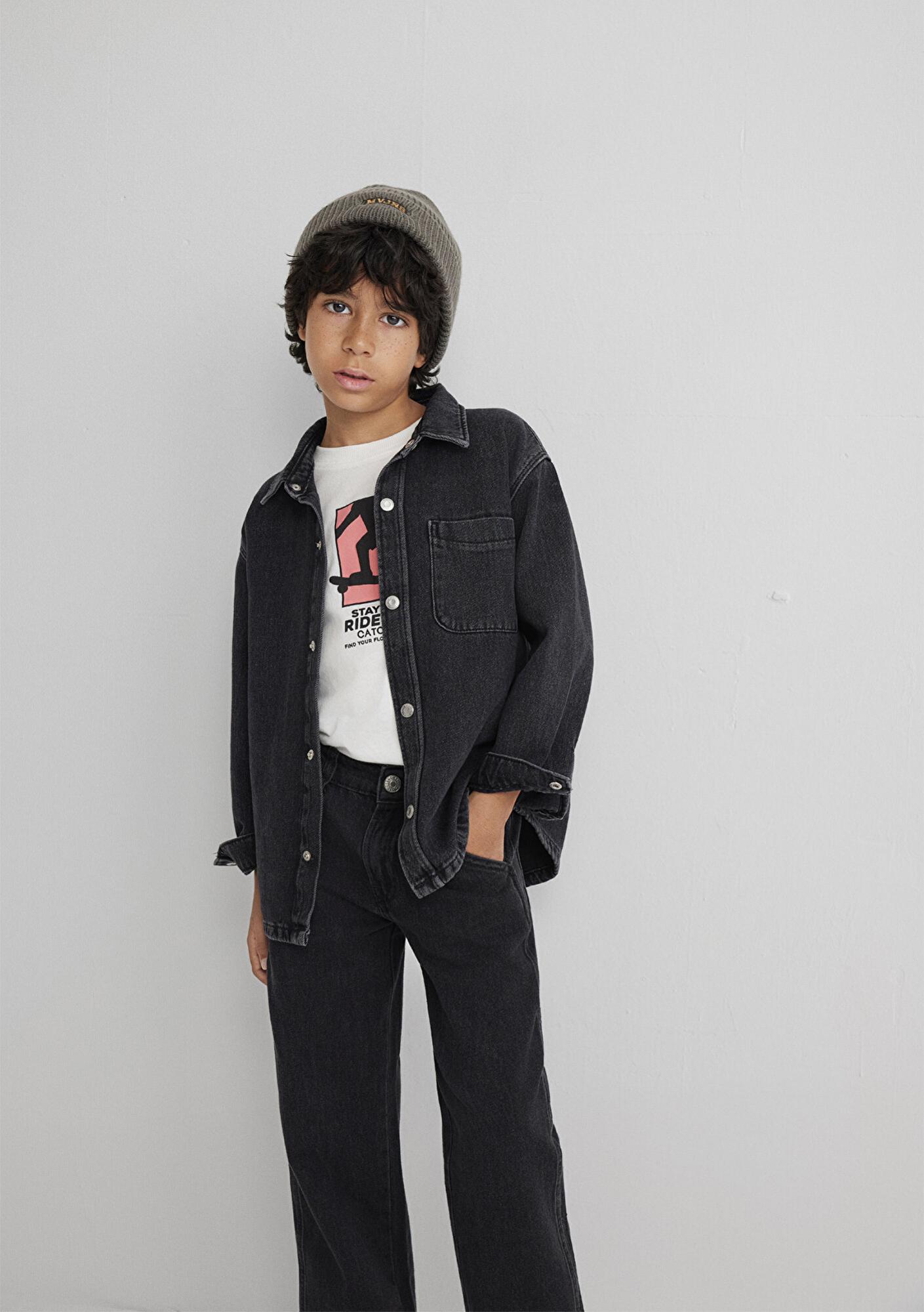 Mavi Bob 90lar Antrasit Denim Jean Gömlek Oversize / Geniş Kesim 6210000-89447