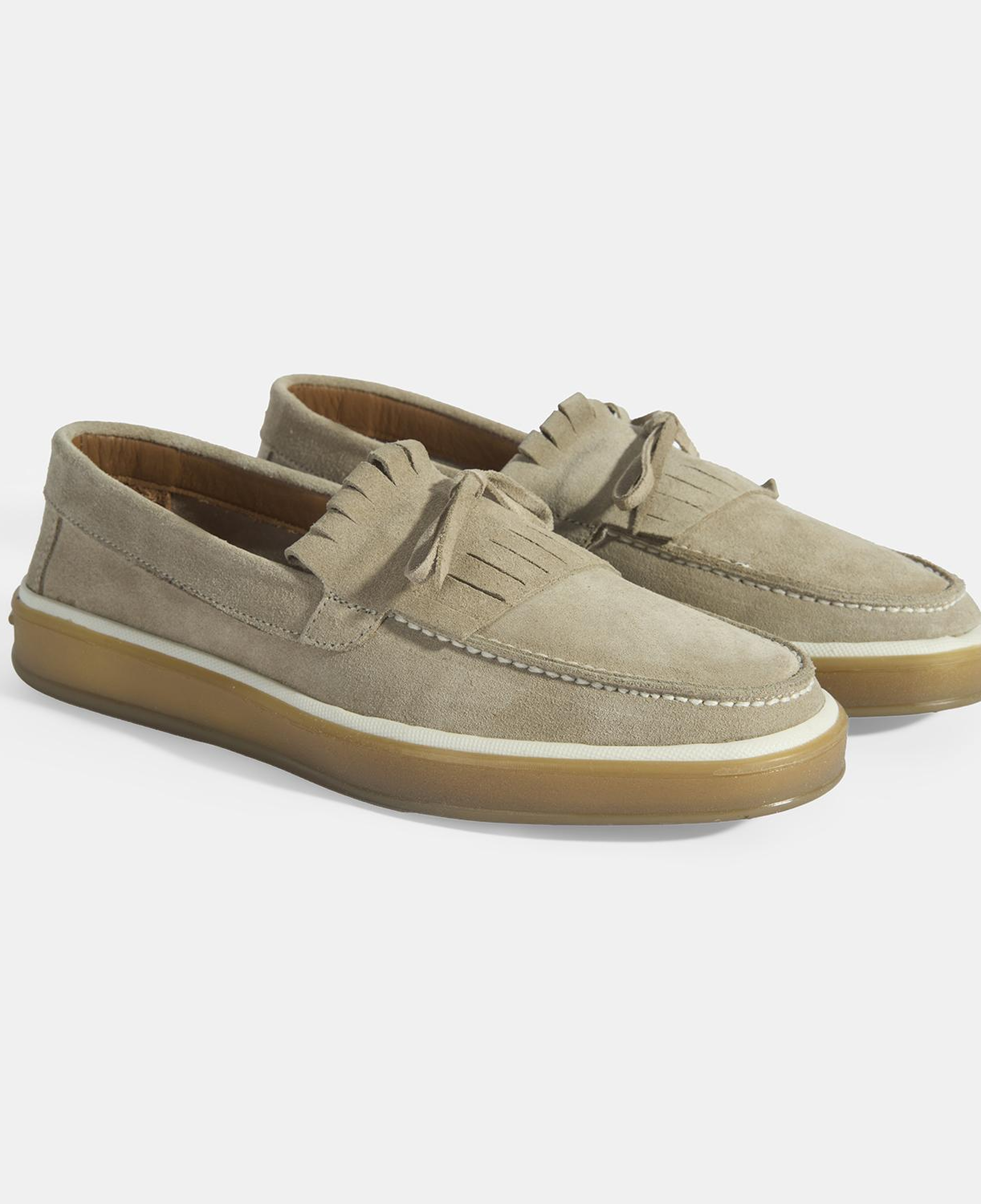 Erkek Bej Süet Püsküllü Loafer