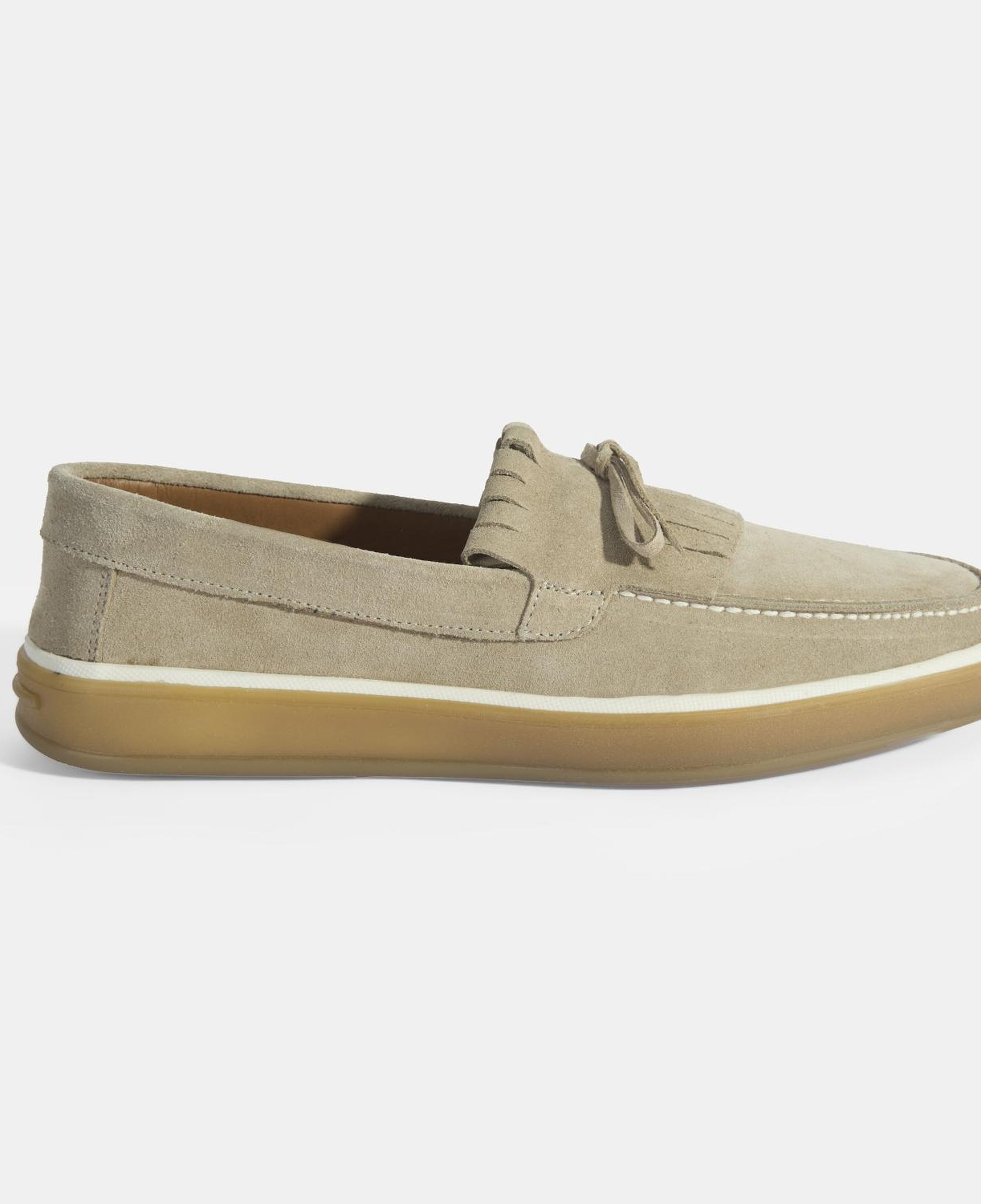 Erkek Bej Süet Püsküllü Loafer