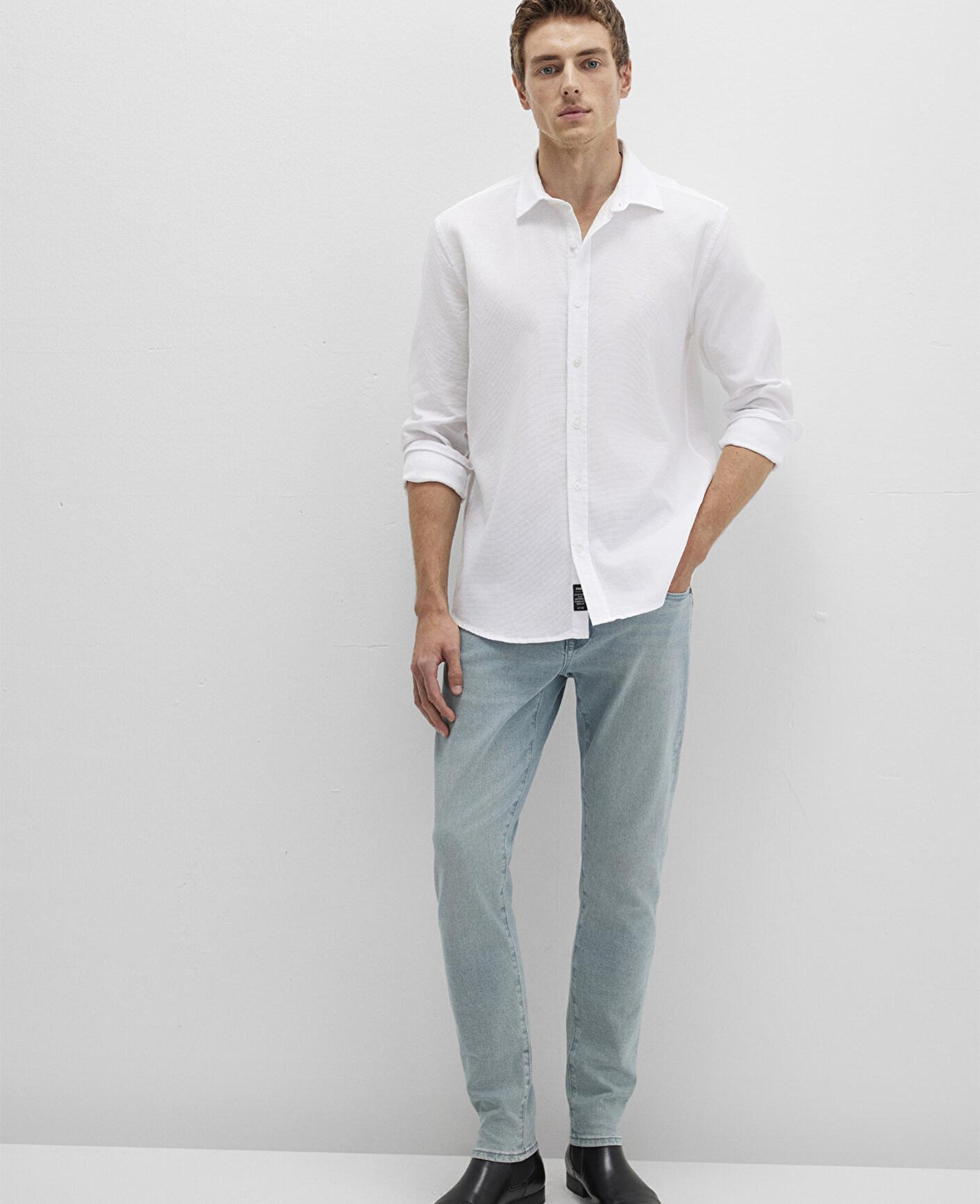 Mavi Beyaz Gömlek Slim Fit / Dar Kesim 0211656-620