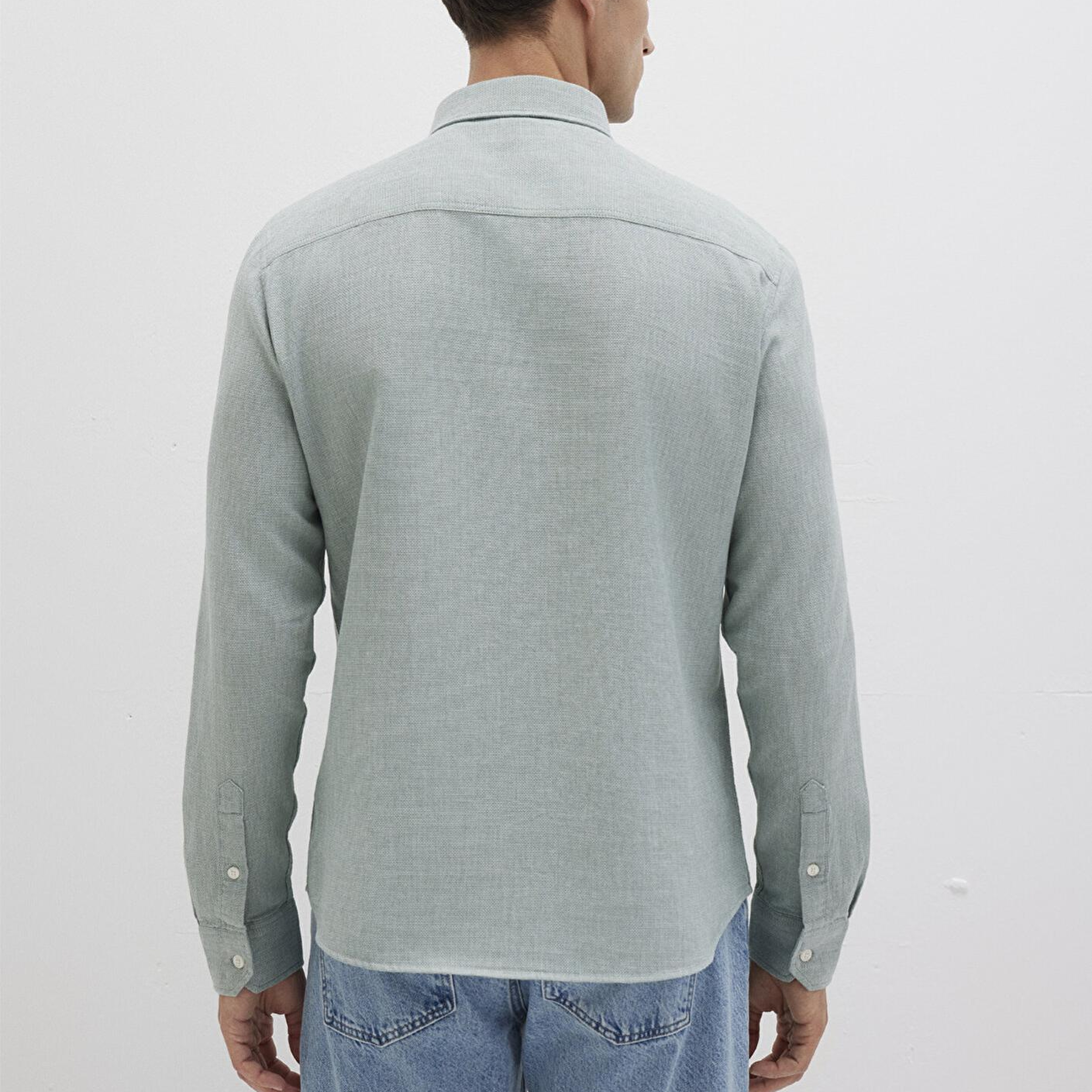Mavi Yeşil Gömlek Slim Fit / Dar Kesim 0211656-71478
