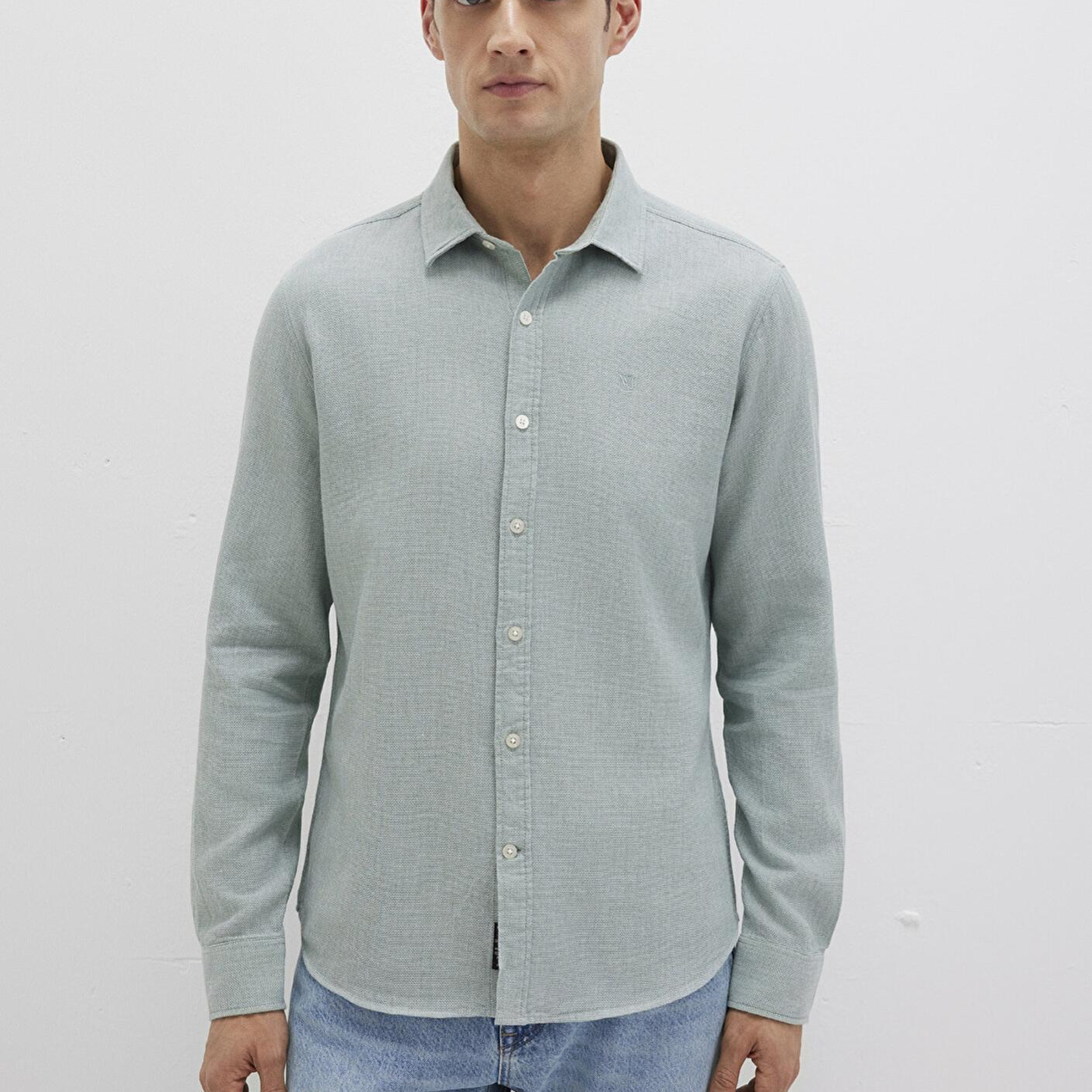 Mavi Yeşil Gömlek Slim Fit / Dar Kesim 0211656-71478