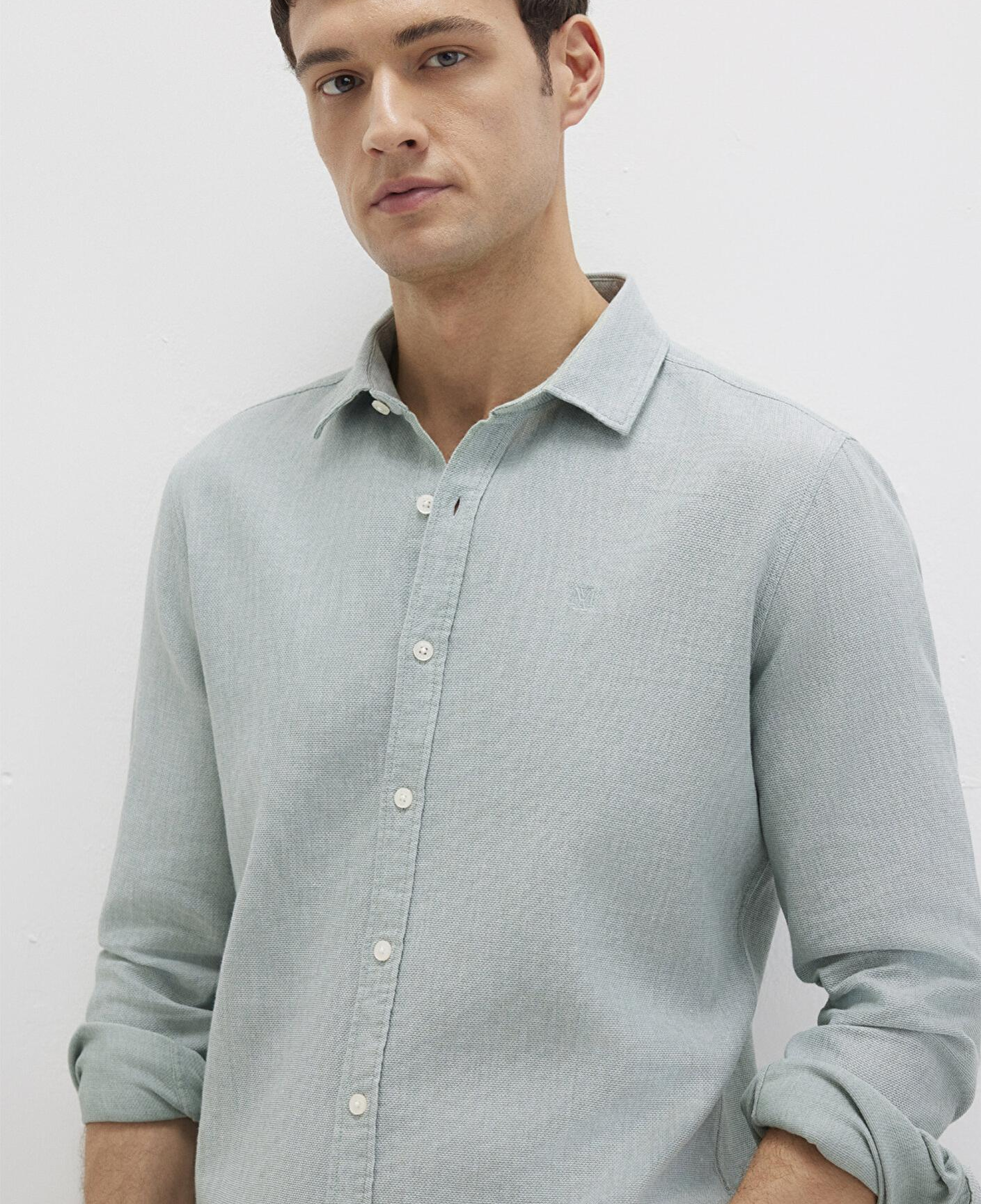 Mavi Yeşil Gömlek Slim Fit / Dar Kesim 0211656-71478