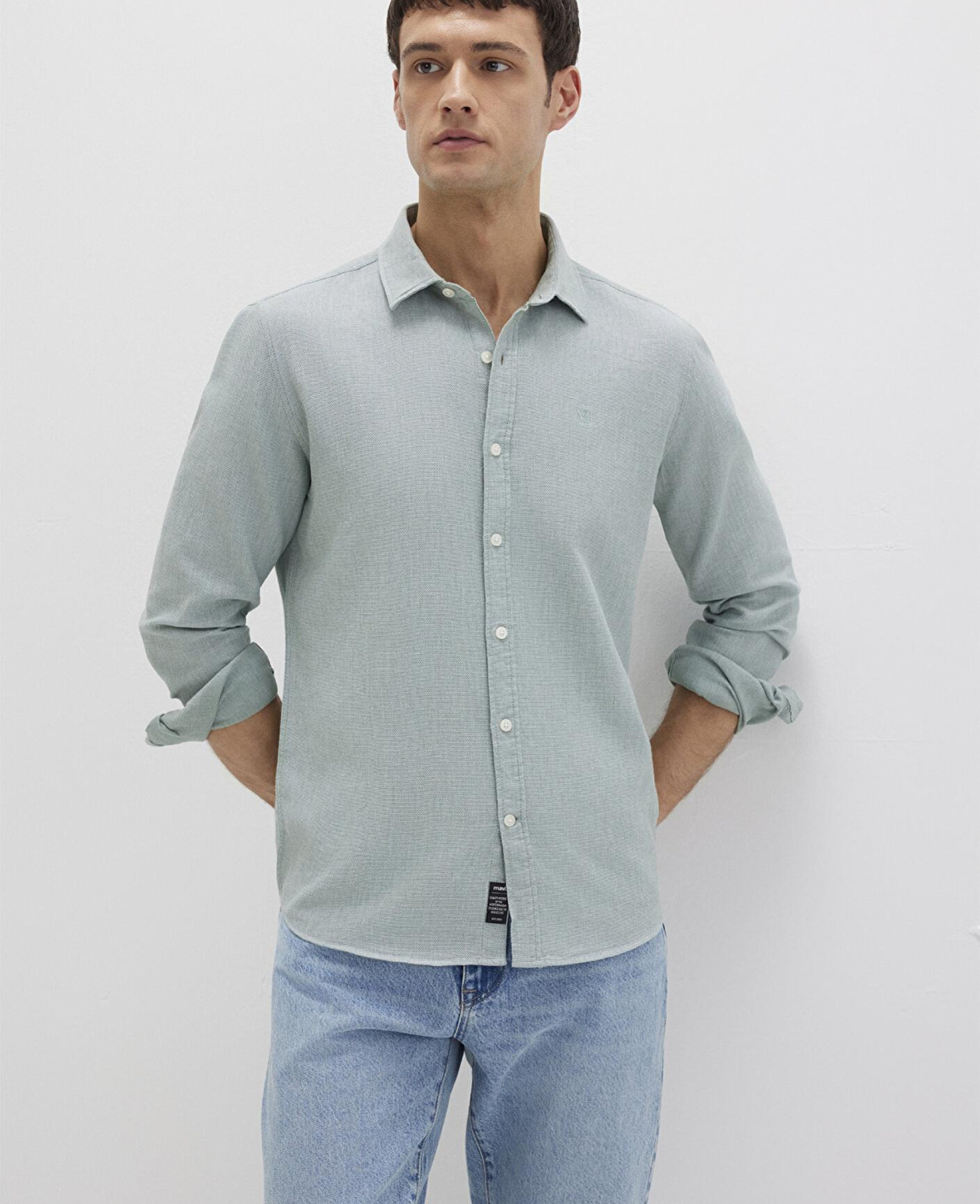 Mavi Yeşil Gömlek Slim Fit / Dar Kesim 0211656-71478