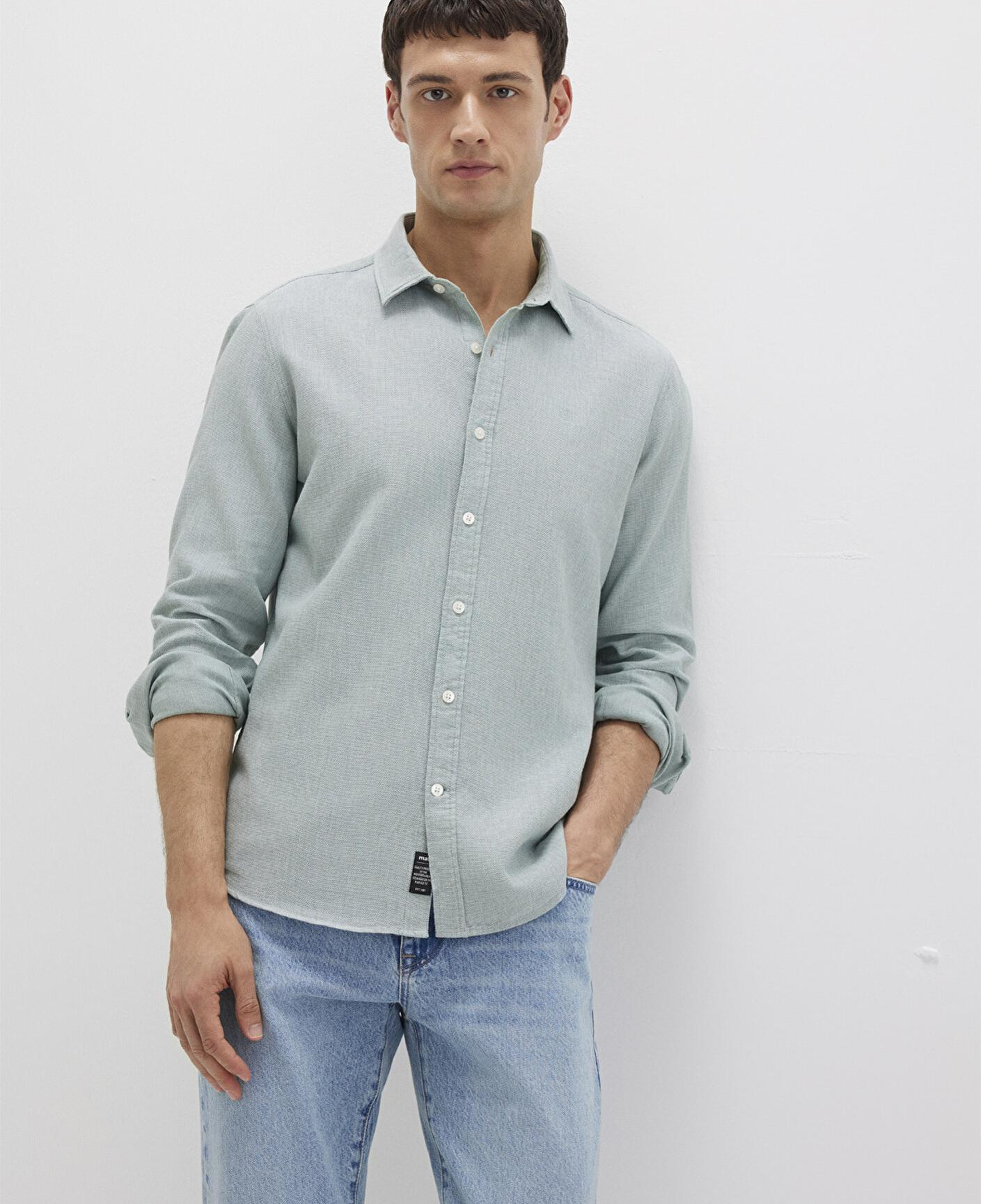 Mavi Yeşil Gömlek Slim Fit / Dar Kesim 0211656-71478