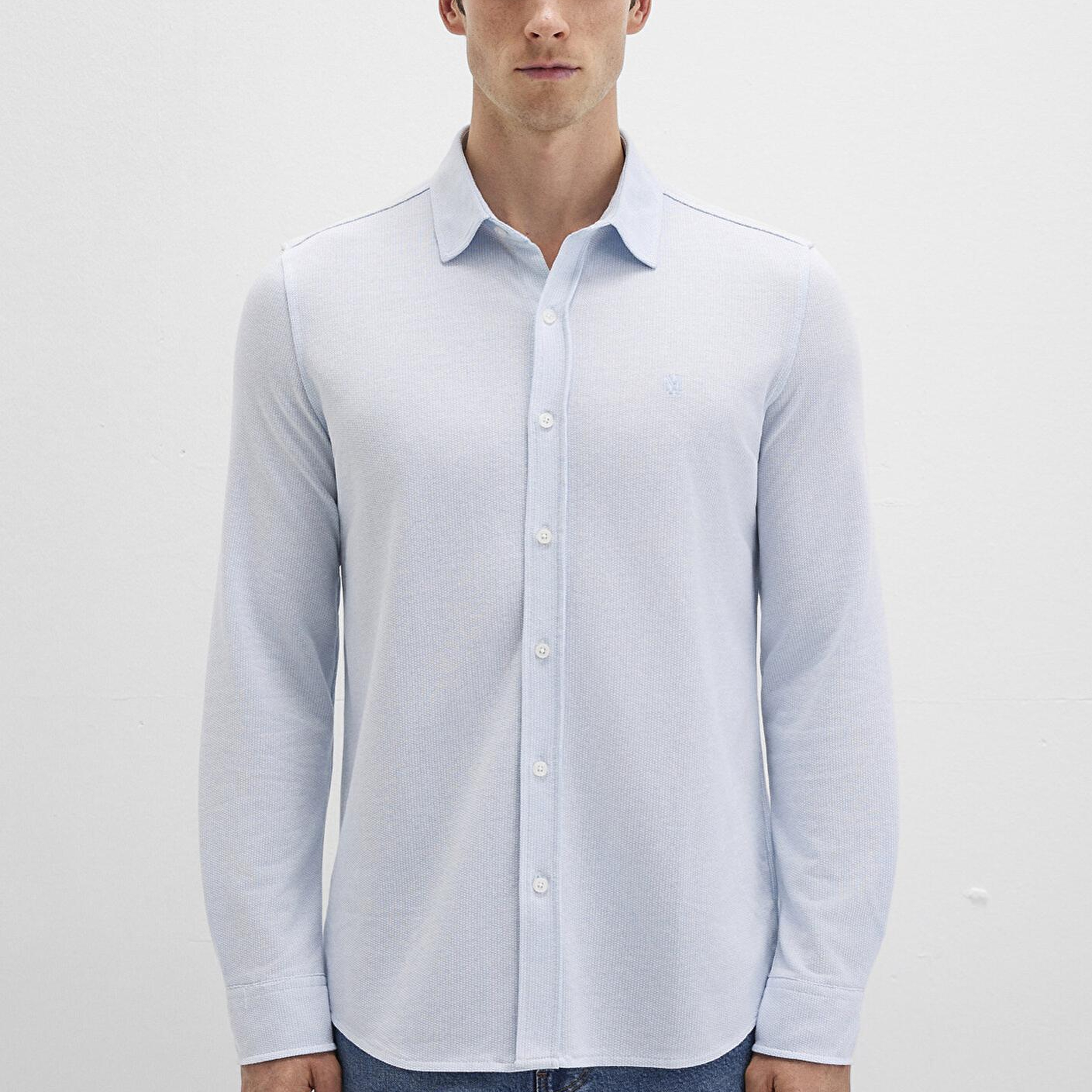 Mavi Dokulu Mavi Gömlek Slim Fit / Dar Kesim 0211664-90900