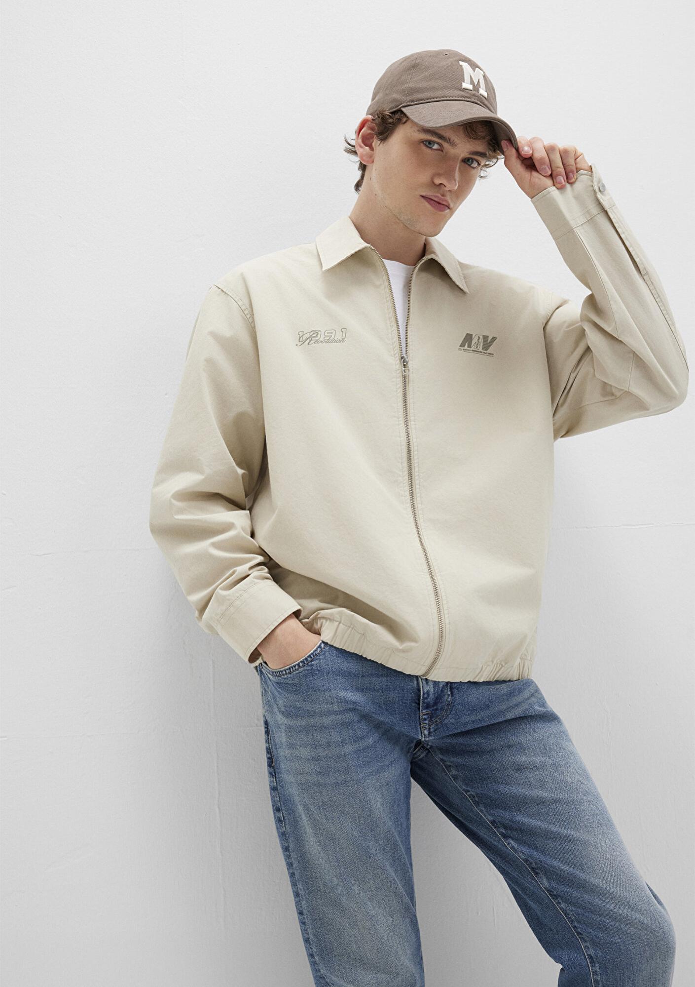 Mavi MV Baskılı Ekru İnce Ceket Oversize / Geniş Kesim 0211690-70065