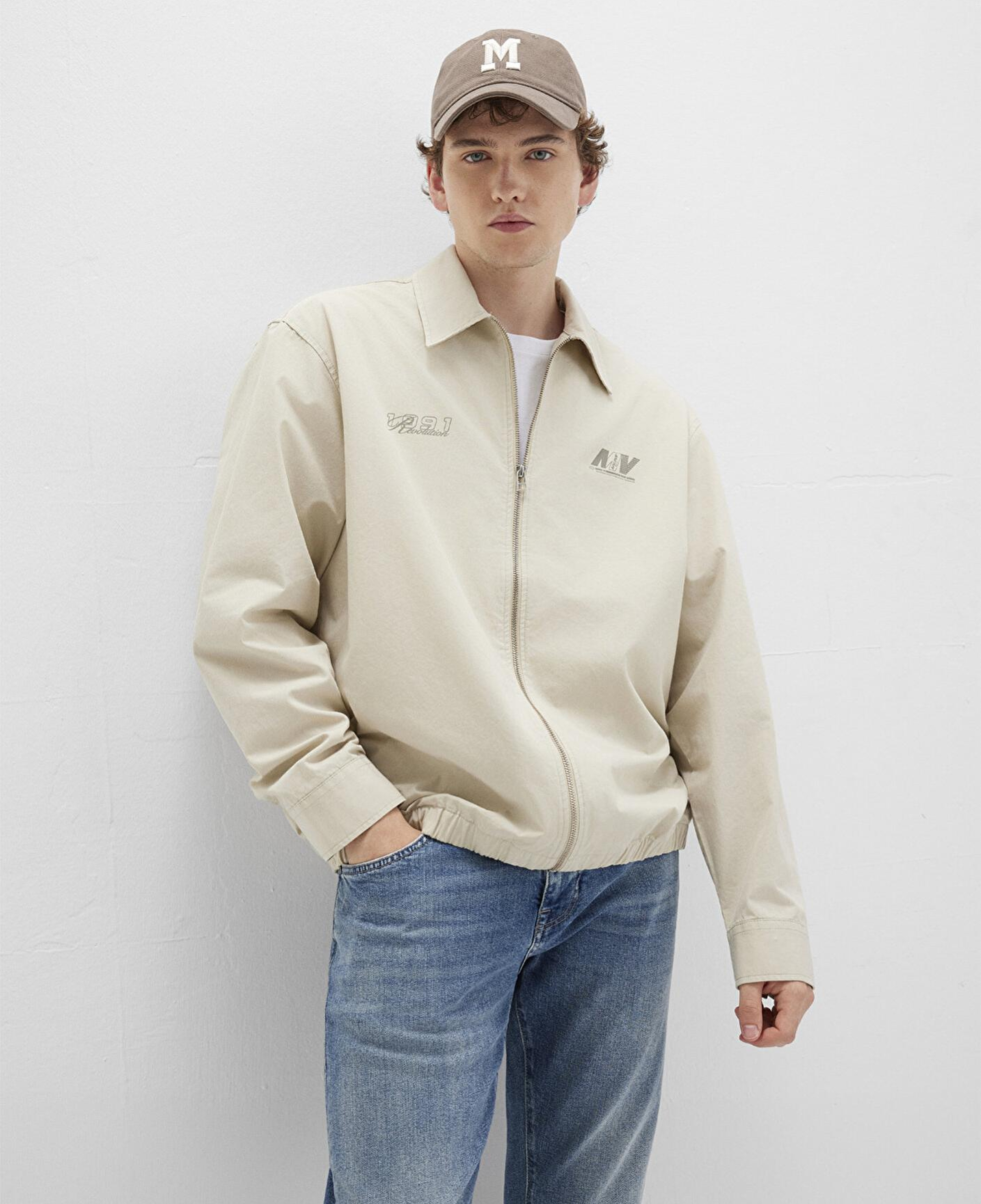 Mavi MV Baskılı Ekru İnce Ceket Oversize / Geniş Kesim 0211690-70065