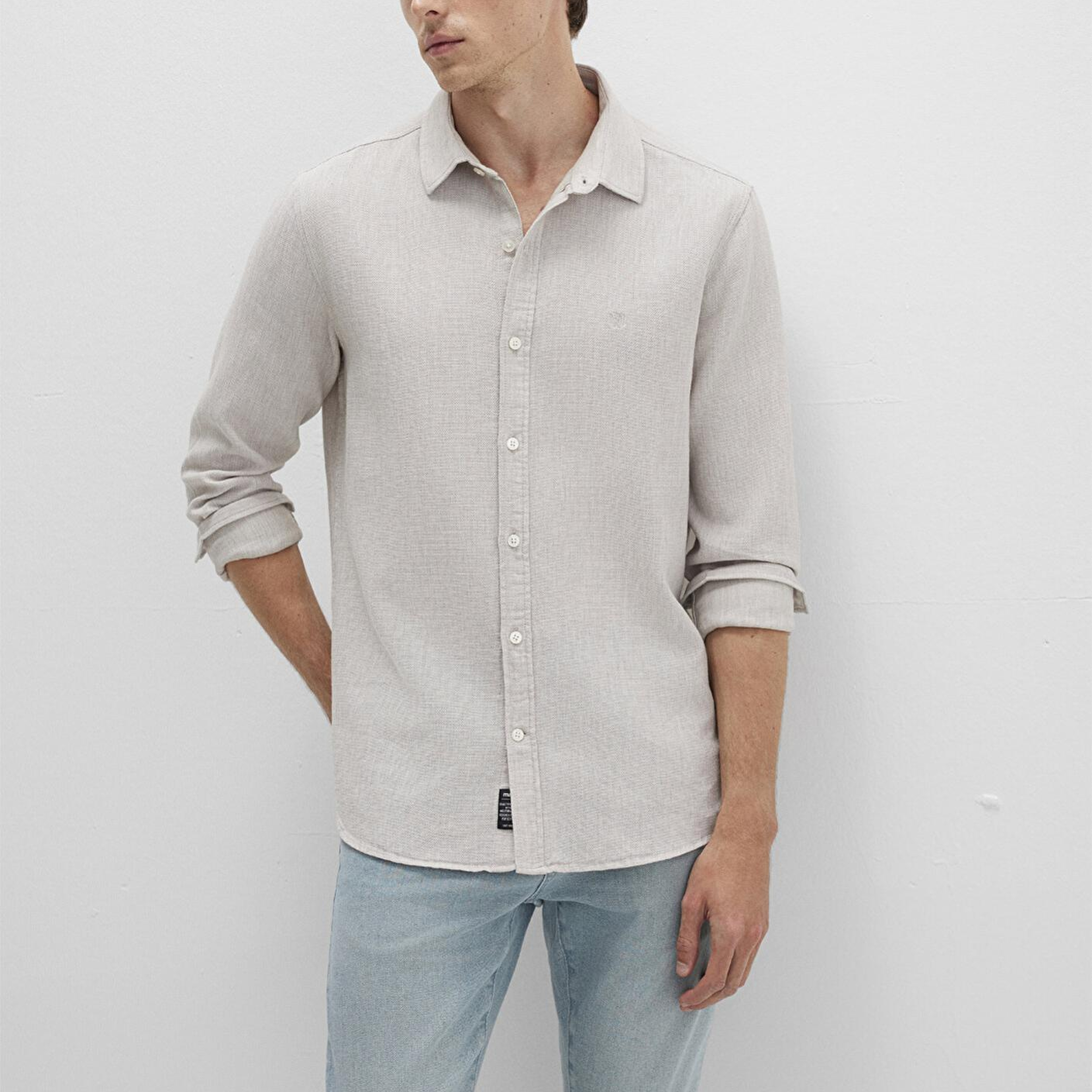 Mavi Bej Gömlek Slim Fit / Dar Kesim 0211656-70145