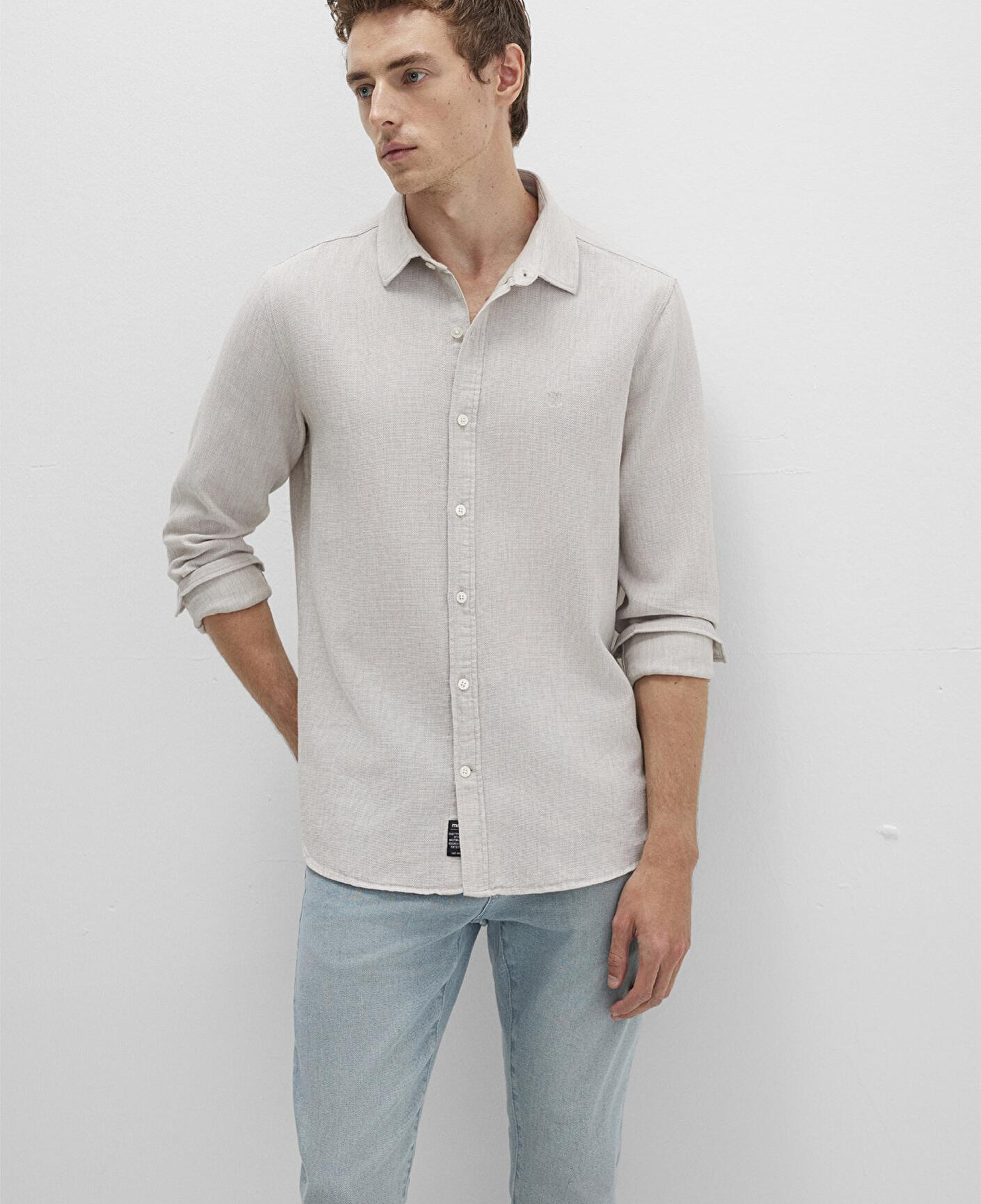 Mavi Bej Gömlek Slim Fit / Dar Kesim 0211656-70145