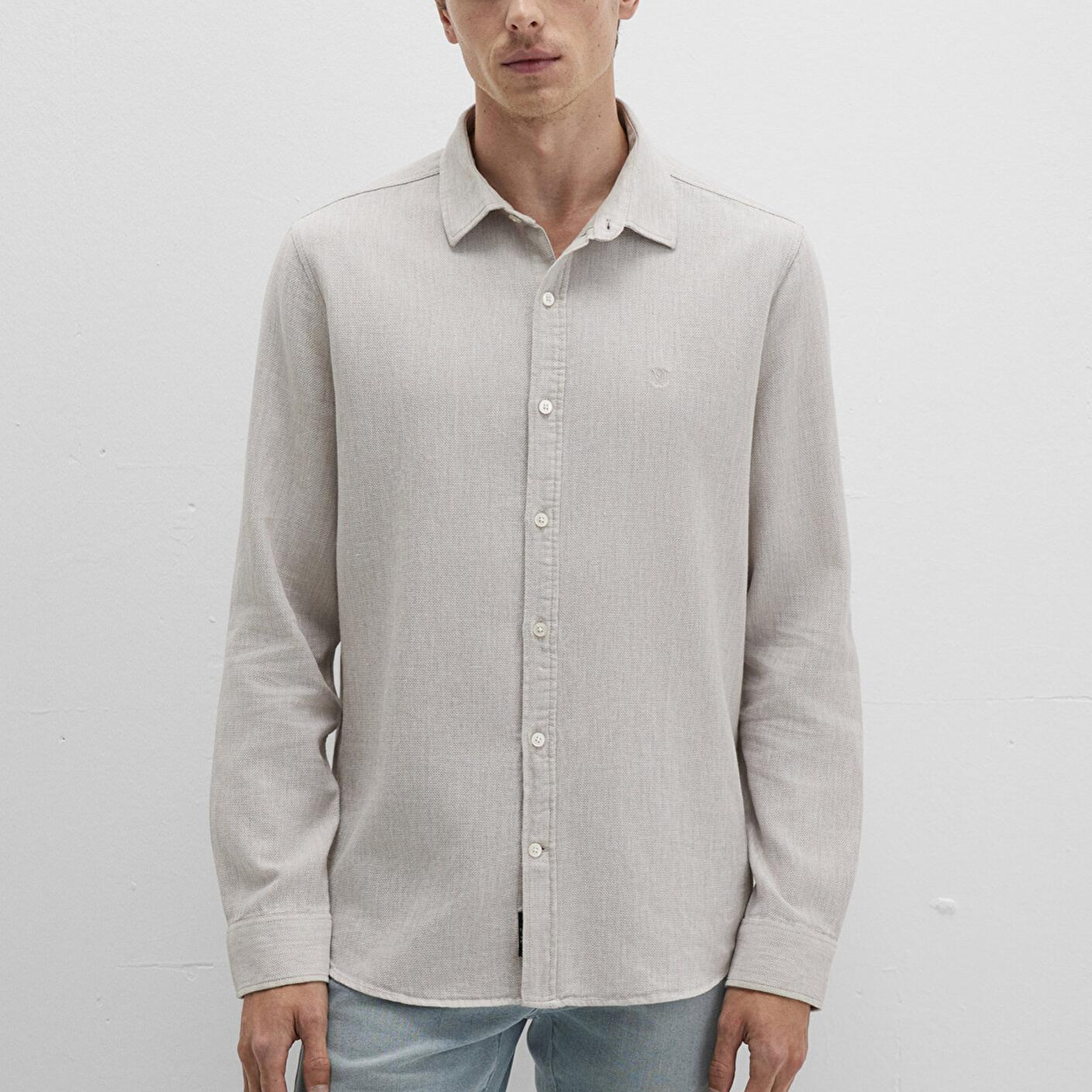 Mavi Bej Gömlek Slim Fit / Dar Kesim 0211656-70145