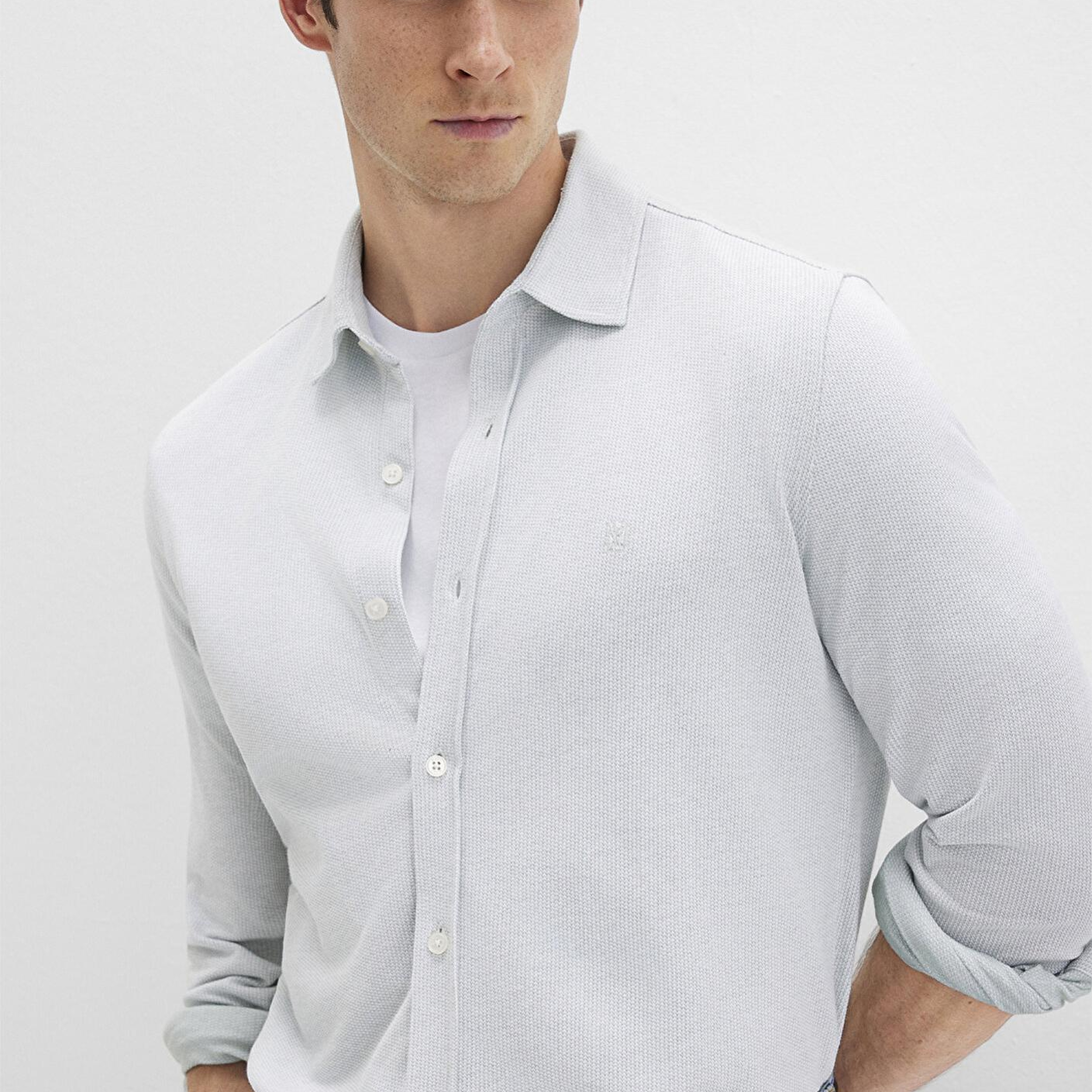 Mavi Dokulu Açık Mavi Gömlek Slim Fit / Dar Kesim 0211664-71476