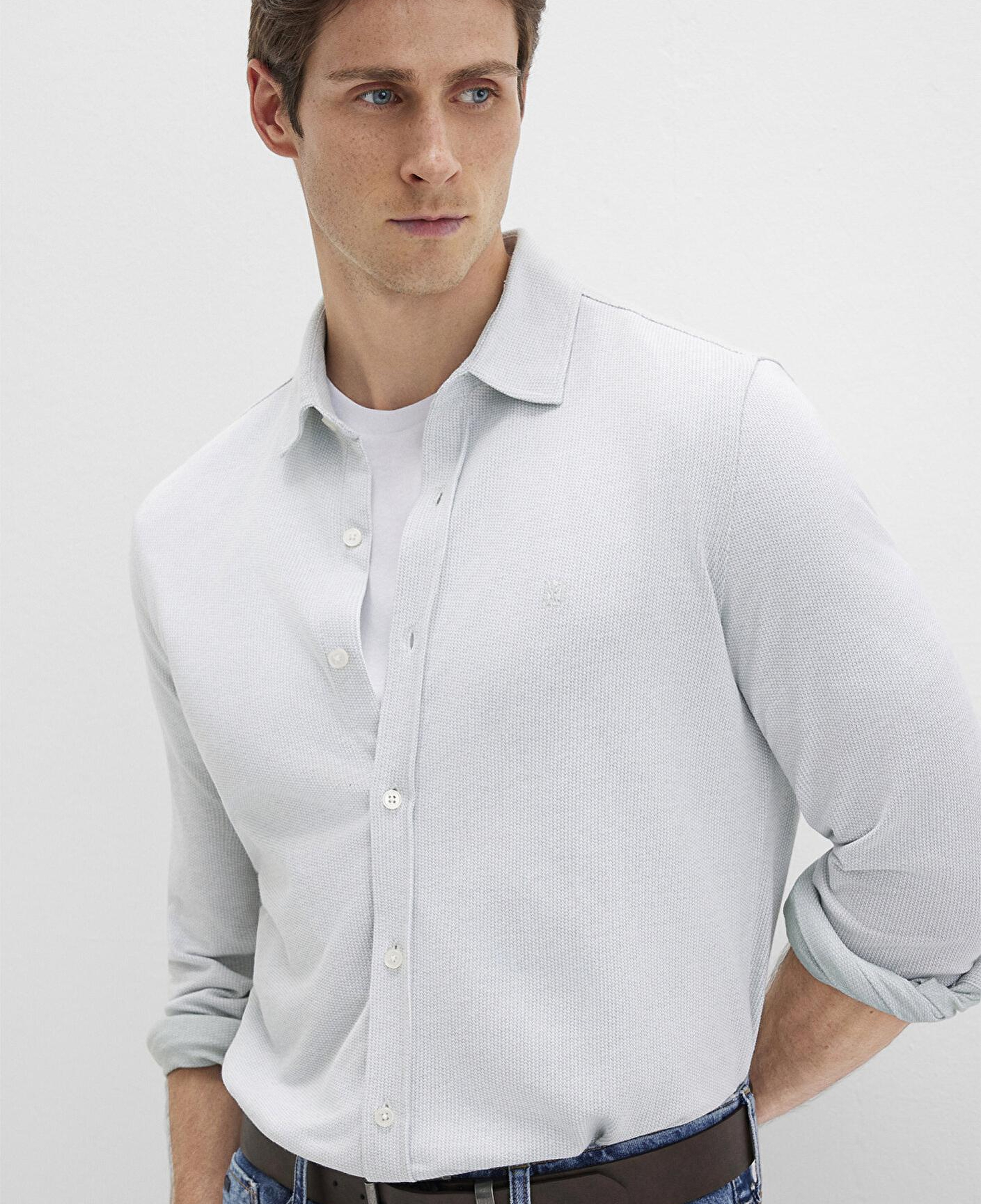 Mavi Dokulu Açık Mavi Gömlek Slim Fit / Dar Kesim 0211664-71476