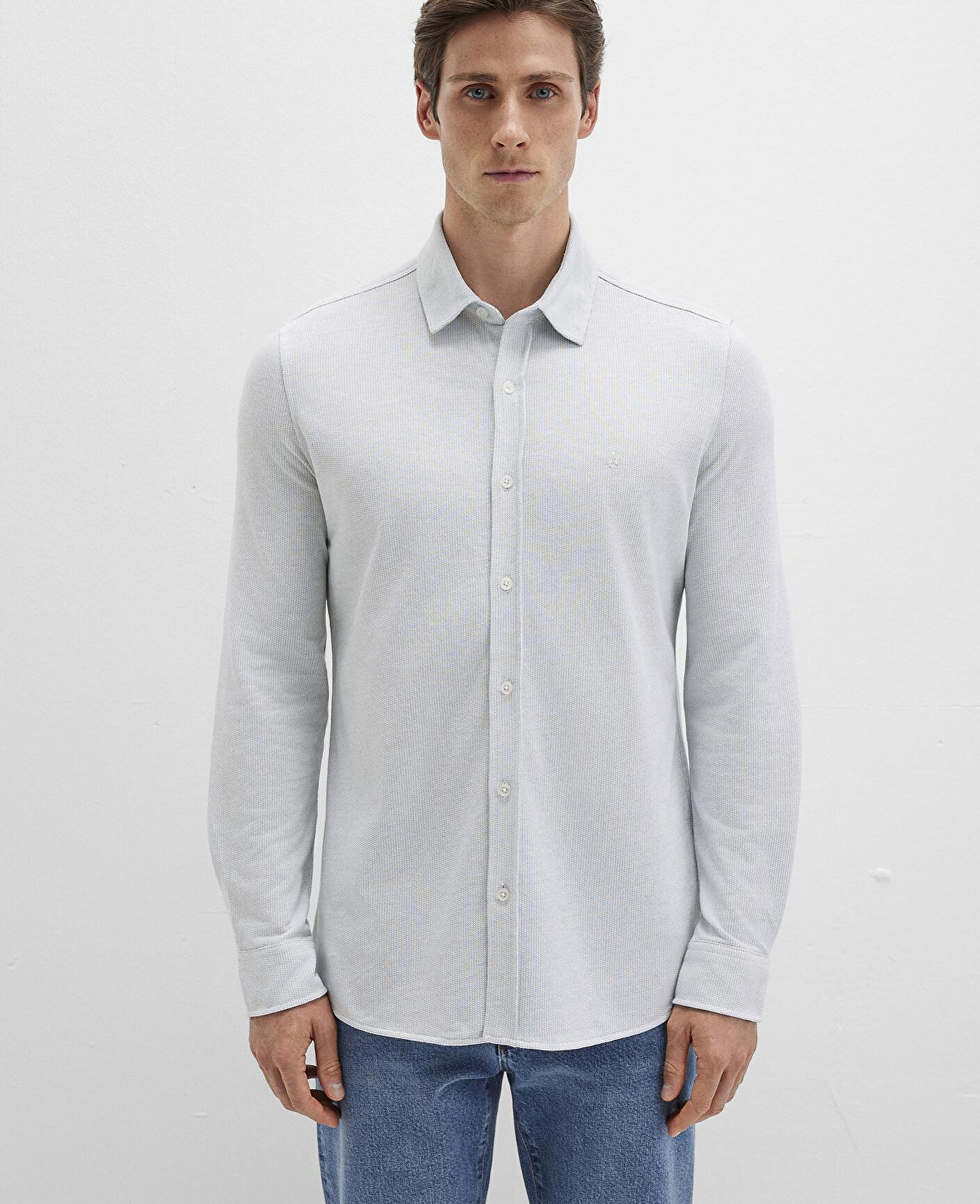 Mavi Dokulu Açık Mavi Gömlek Slim Fit / Dar Kesim 0211664-71476