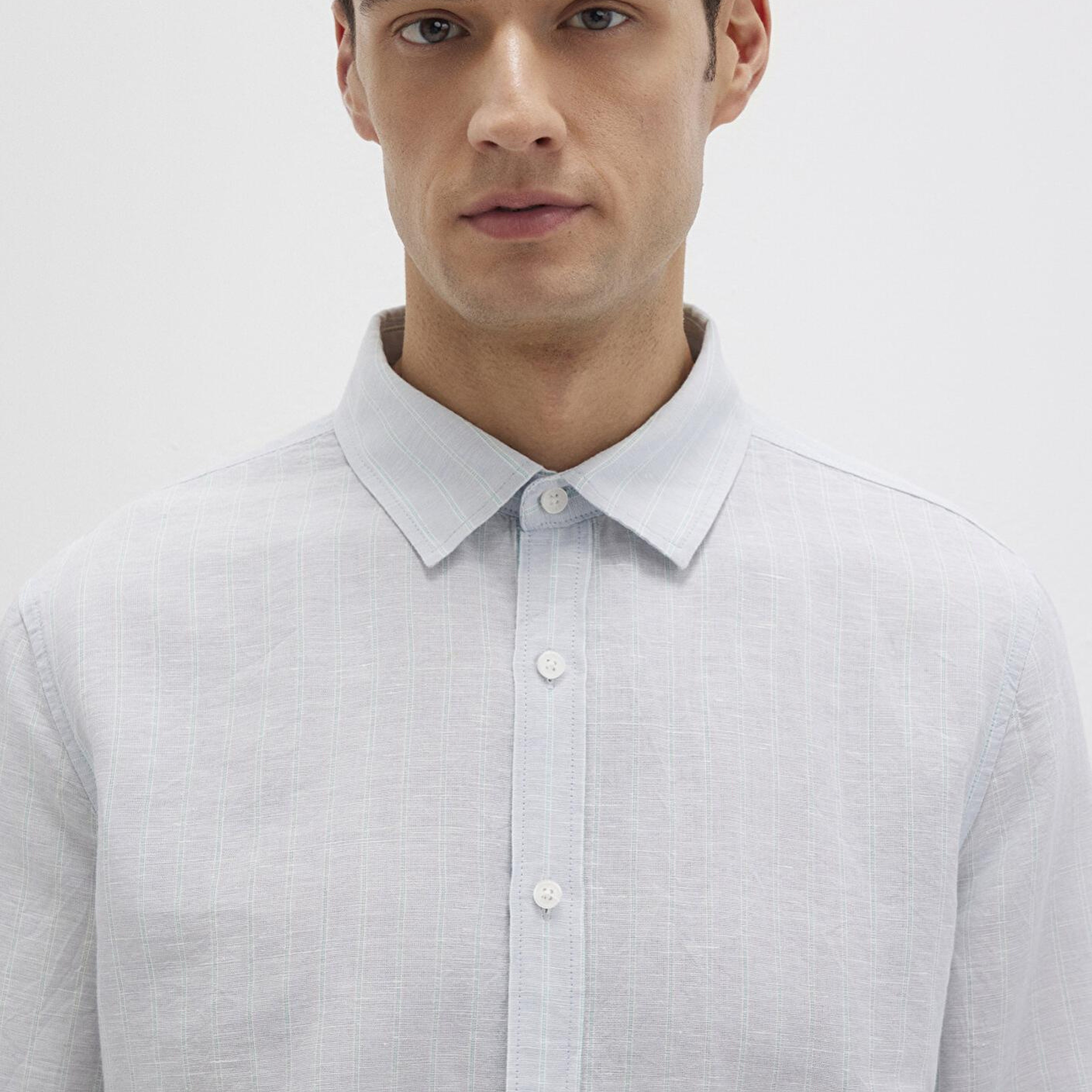 Mavi Çizgili Mavi Gömlek Regular Fit / Normal Kesim 0211699-90919