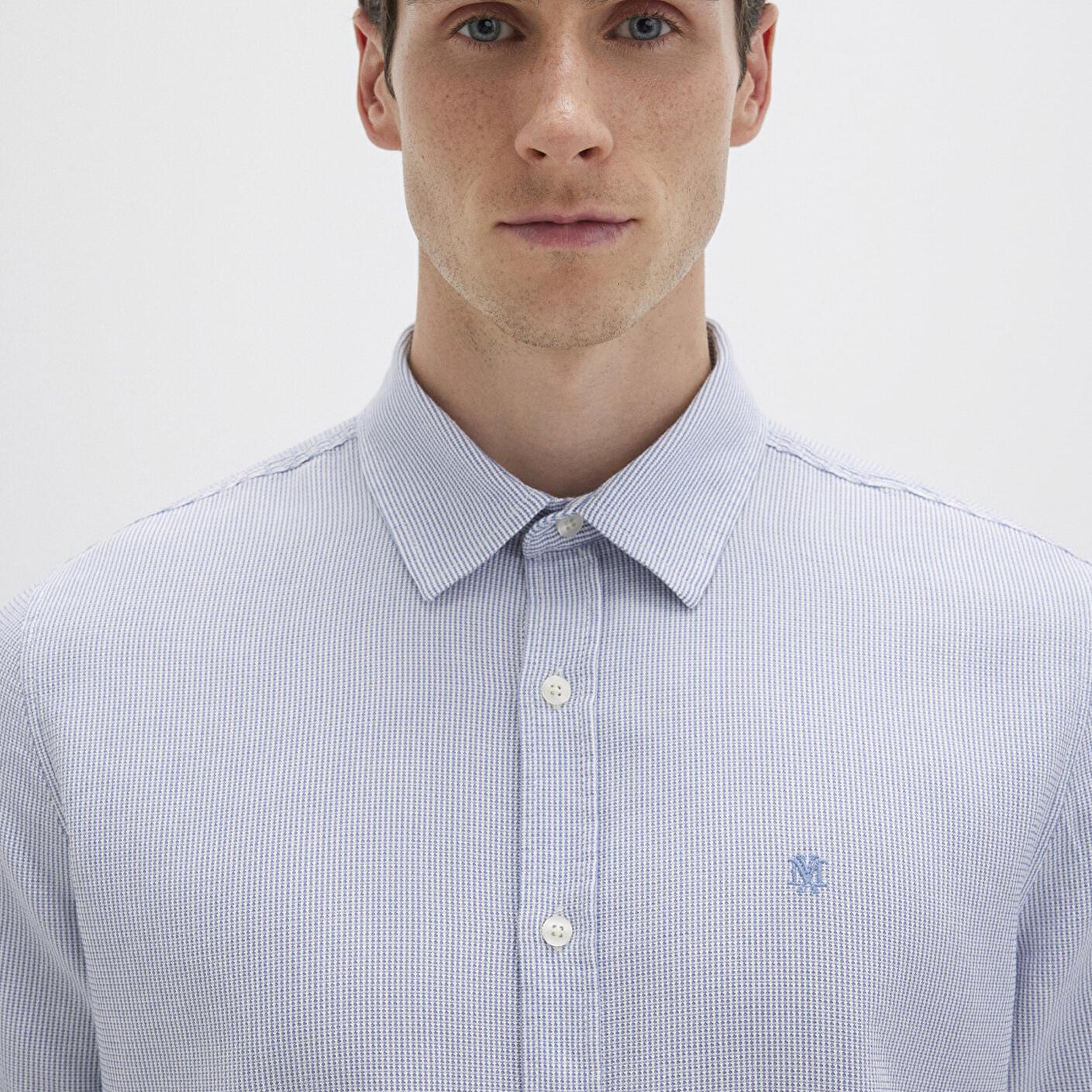 Mavi Çizgili Mavi Gömlek Slim Fit / Dar Kesim 0211653-90862