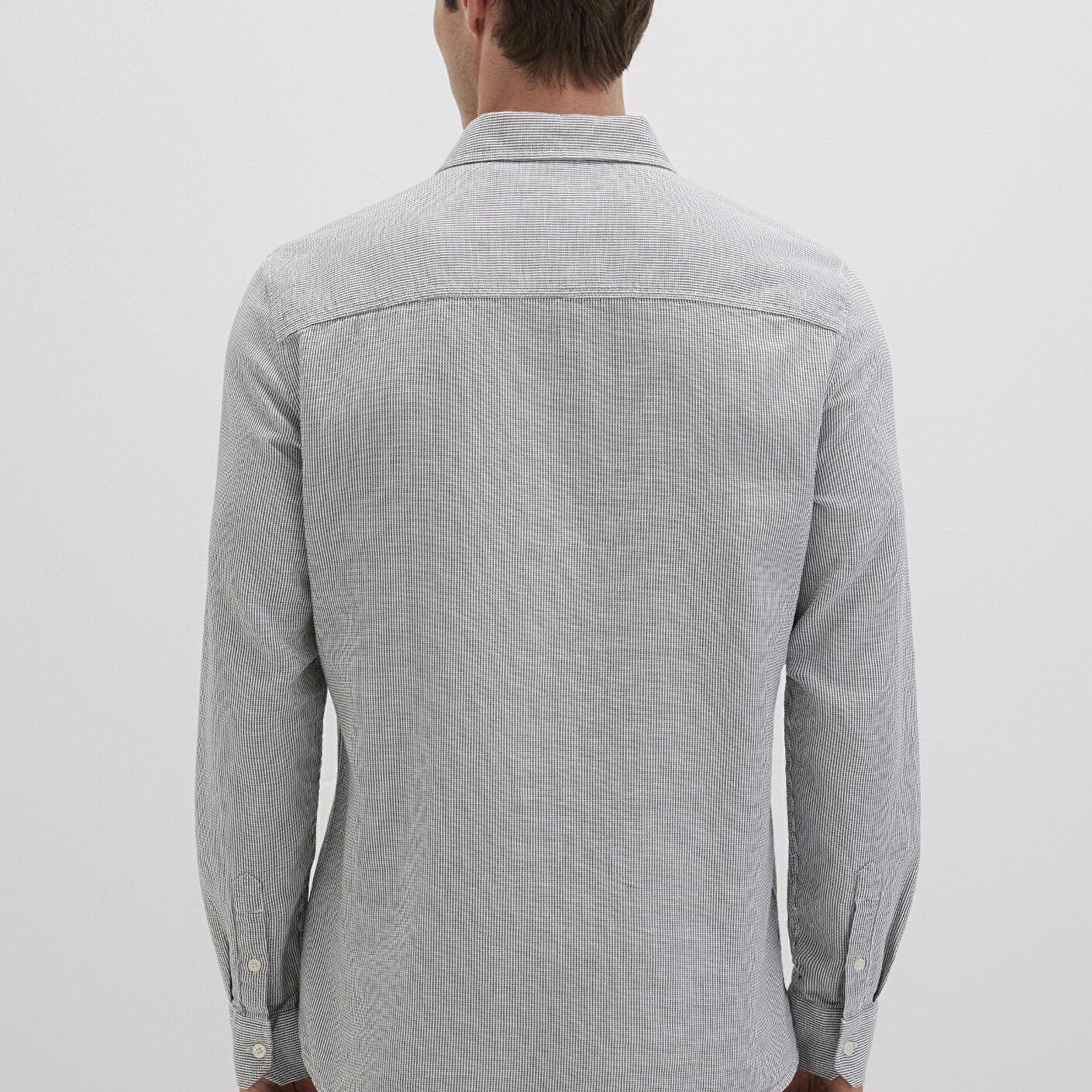 Mavi Çizgili Yeşil Gömlek Slim Fit / Dar Kesim 0211653-90861