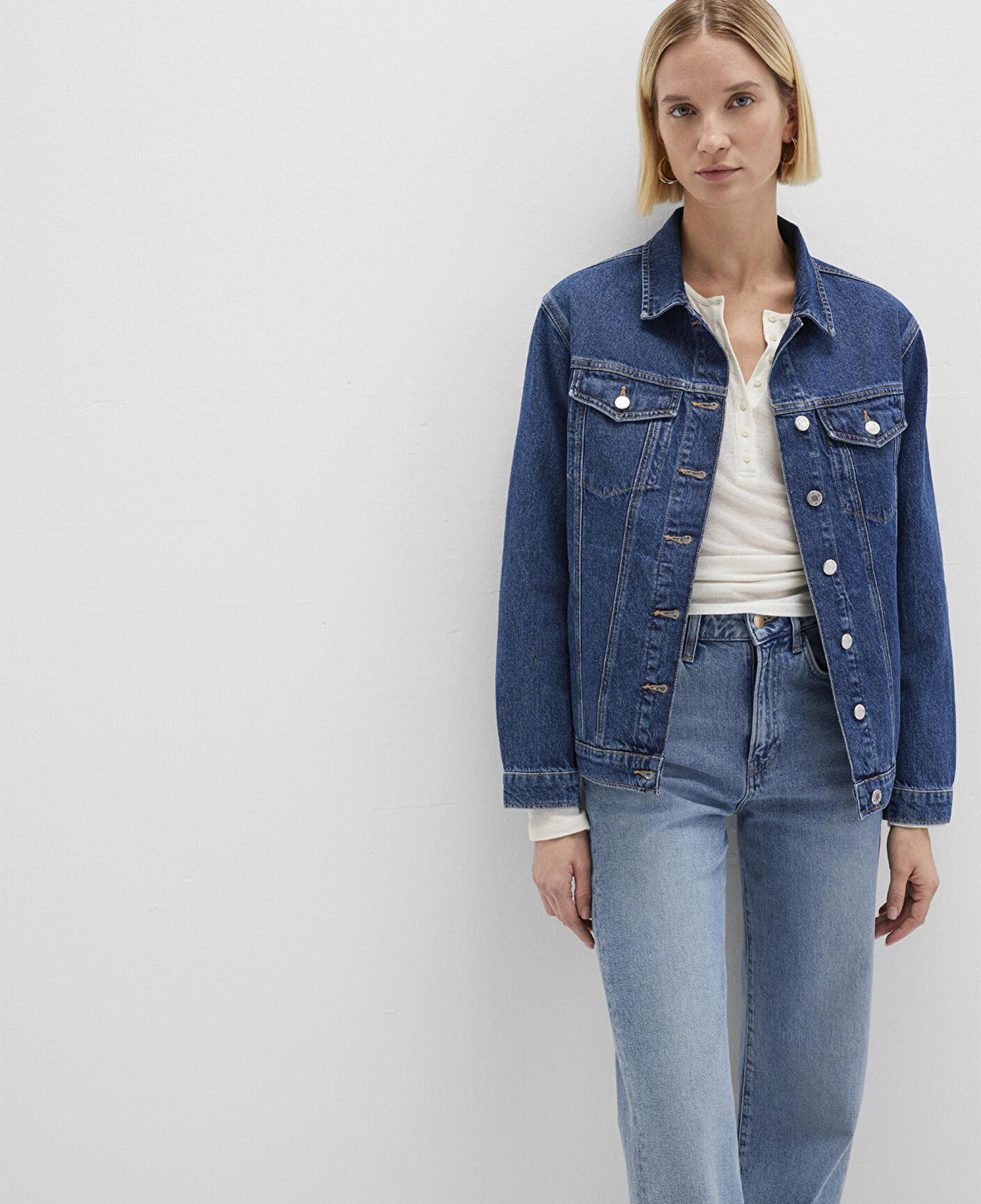 Mavi Karla 90lar Koyu Mavi Jean Ceket 110154-91001