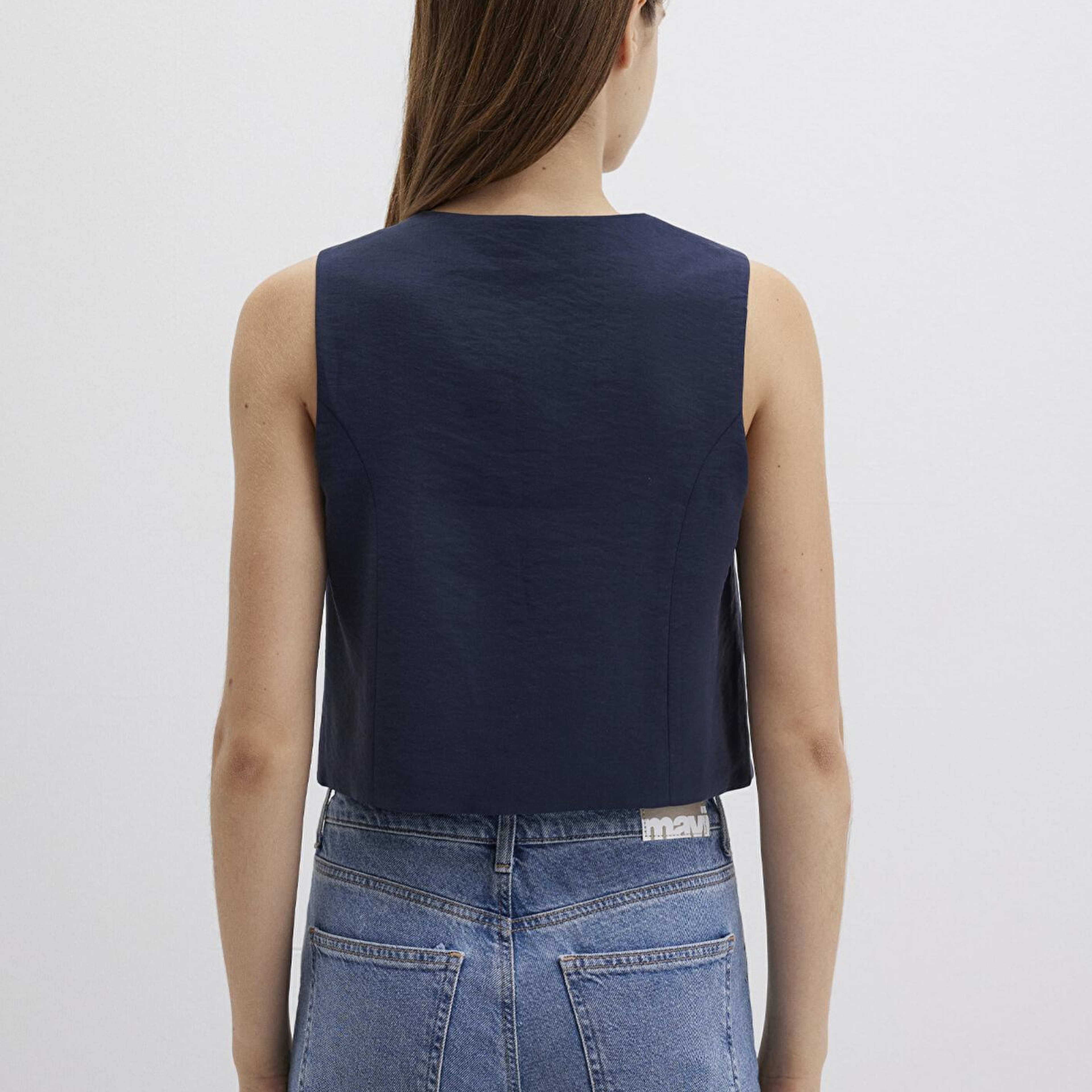 Mavi Bağcıklı Lacivert Bluz 1211200-82318