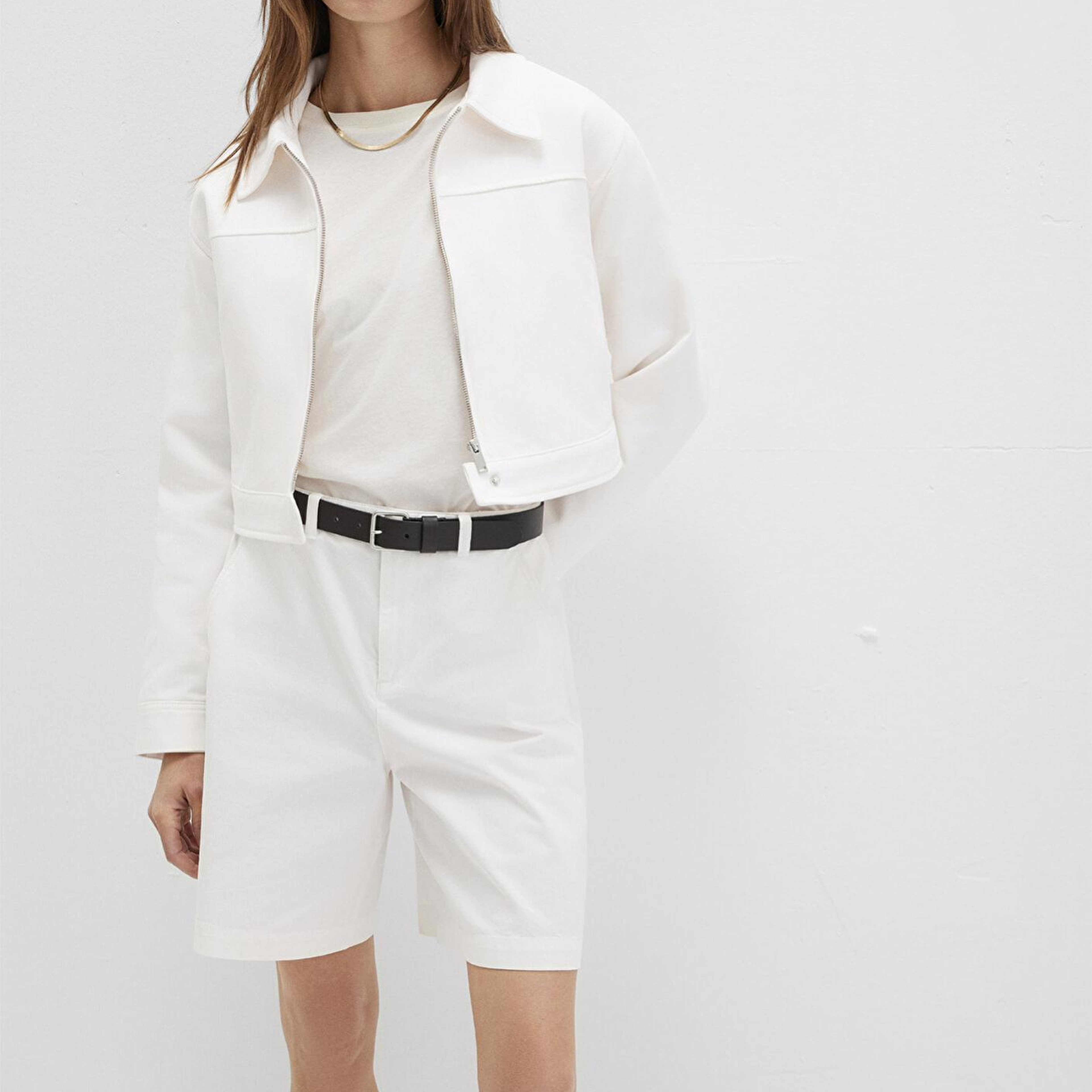 Mavi Ekru Kısa Ceket Fitted / Vücuda Oturan Kesim 1110770-70057