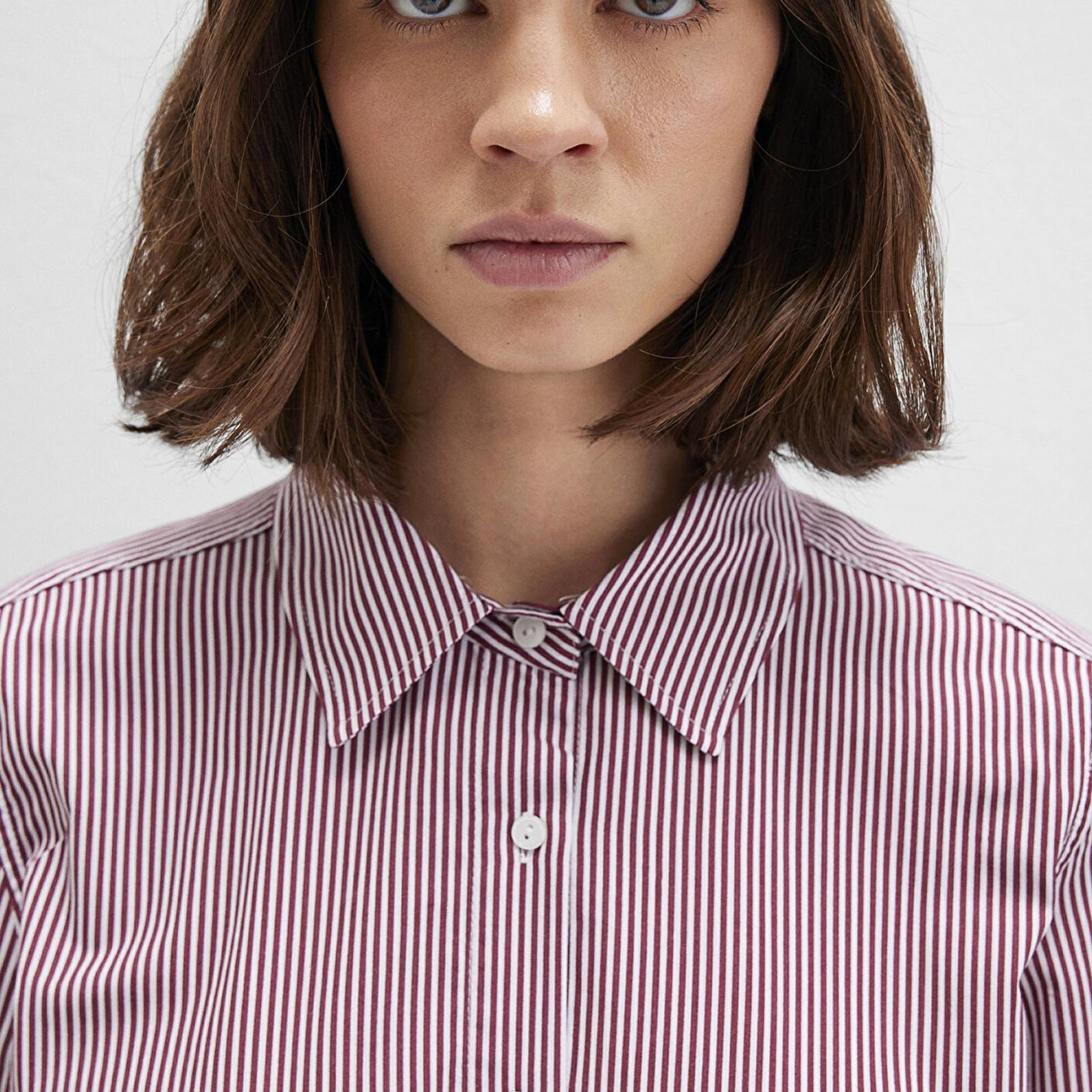 Mavi Çizgili Kırmızı Gömlek Regular Fit / Normal Kesim 1211199-90724