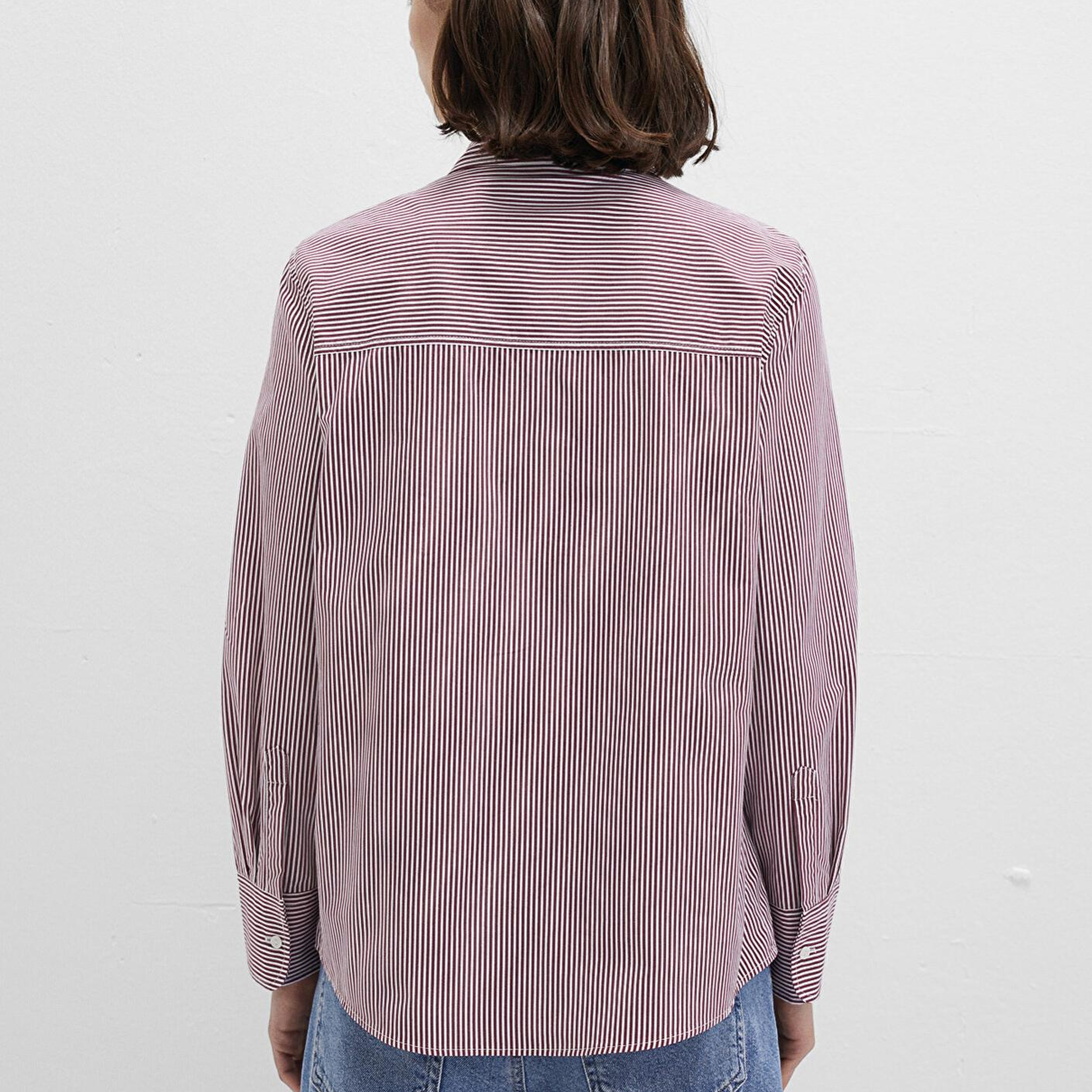 Mavi Çizgili Kırmızı Gömlek Regular Fit / Normal Kesim 1211199-90724