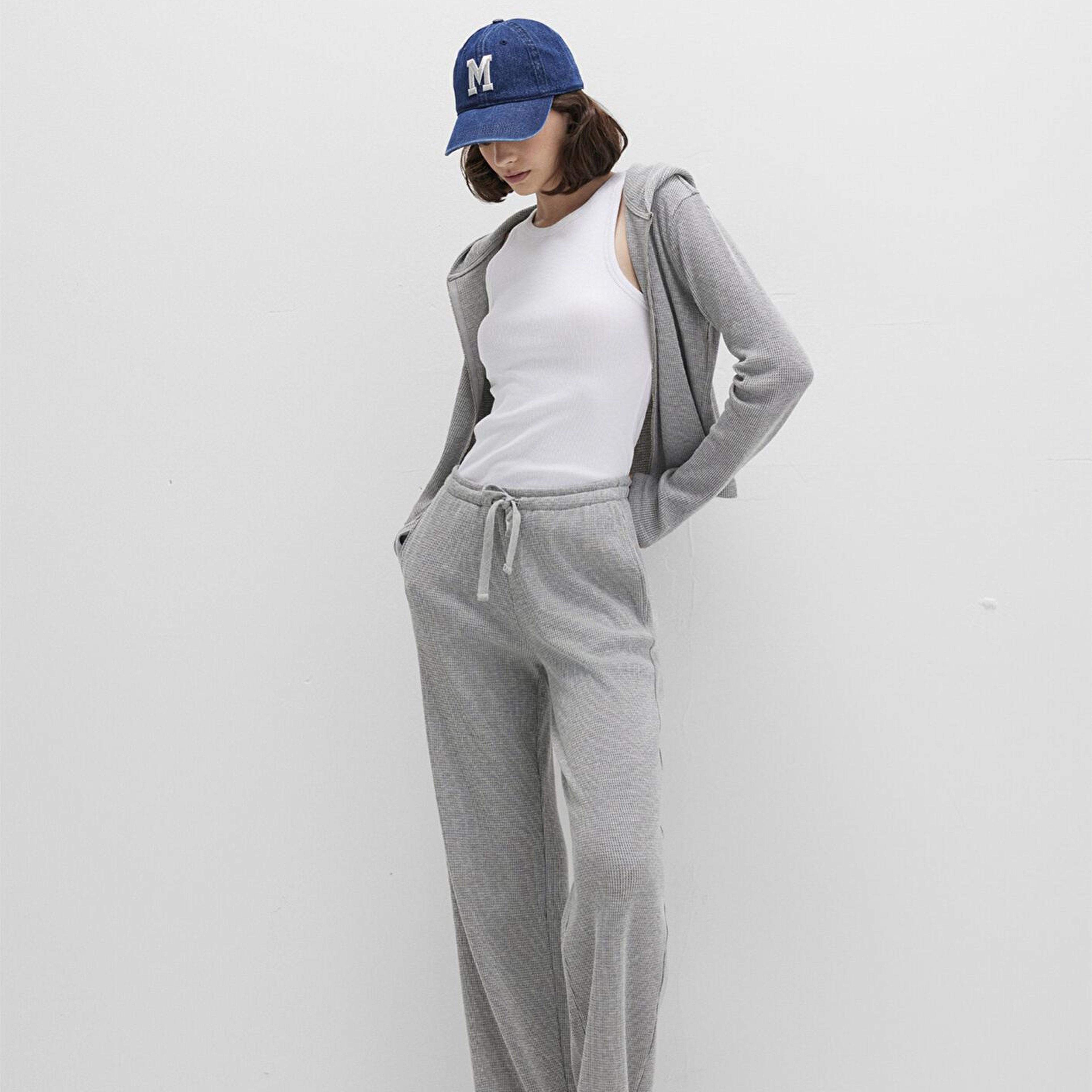 Mavi Dokulu Gri Eşofman Altı 1011033-80018