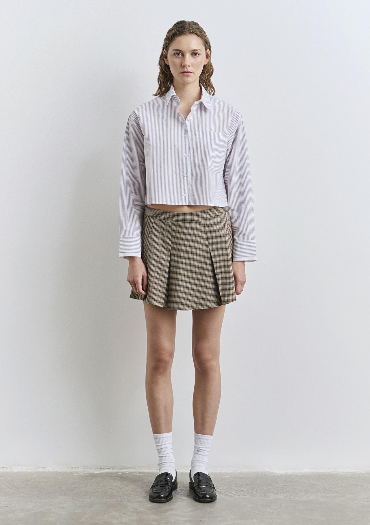 Mavi Çizgili Beyaz Gömlek Regular Fit / Normal Kesim 1211195-90720