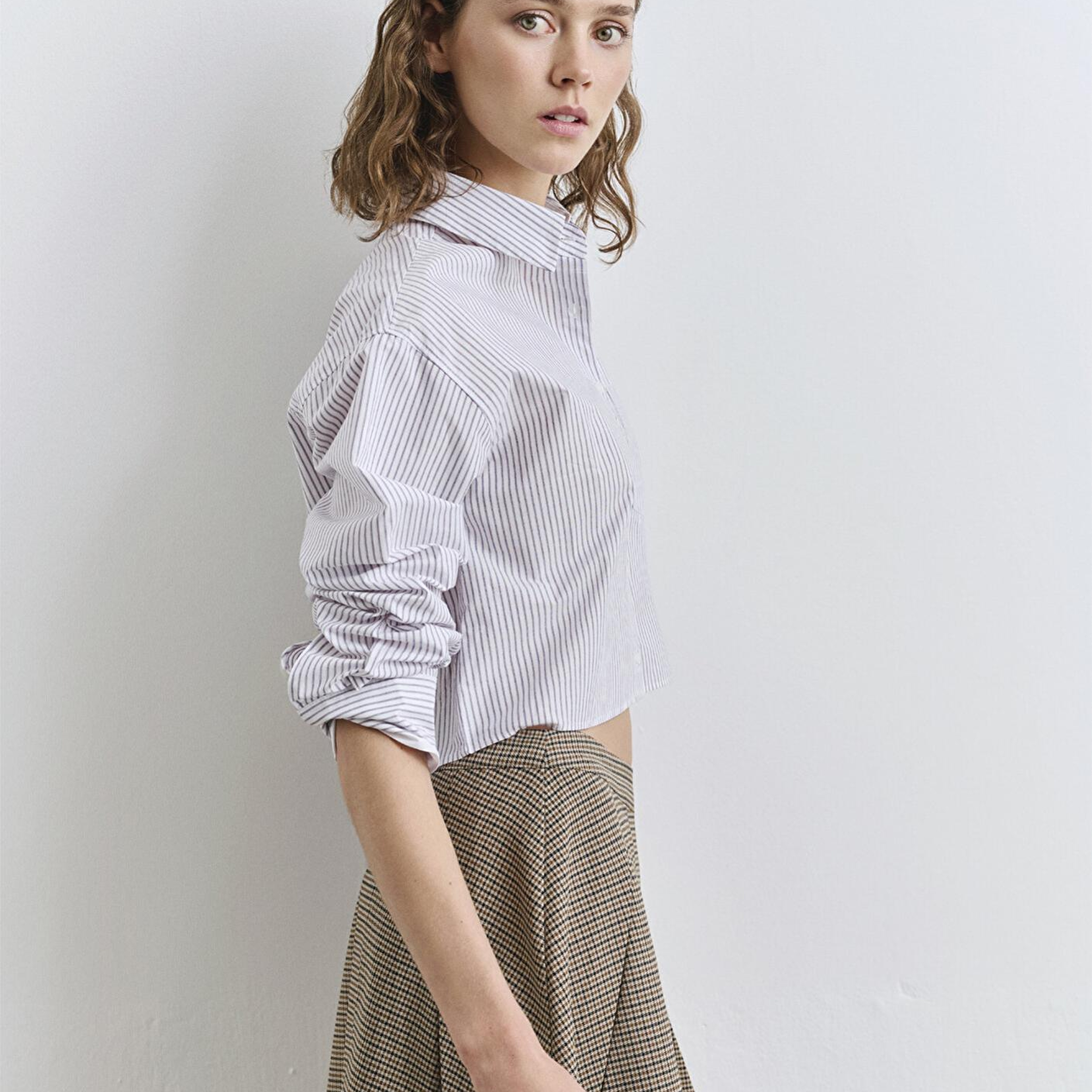 Mavi Çizgili Beyaz Gömlek Regular Fit / Normal Kesim 1211195-90720