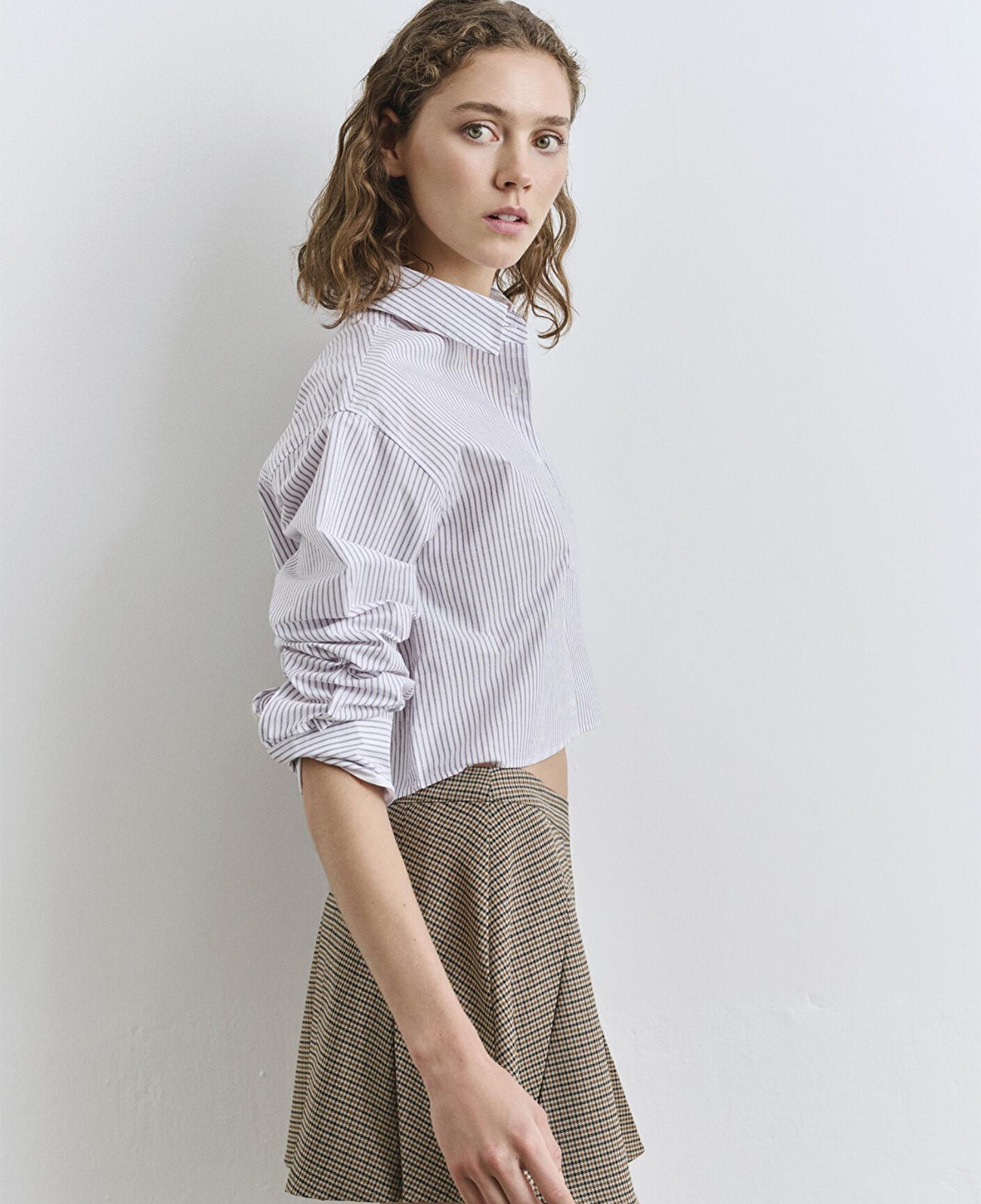 Mavi Çizgili Beyaz Gömlek Regular Fit / Normal Kesim 1211195-90720