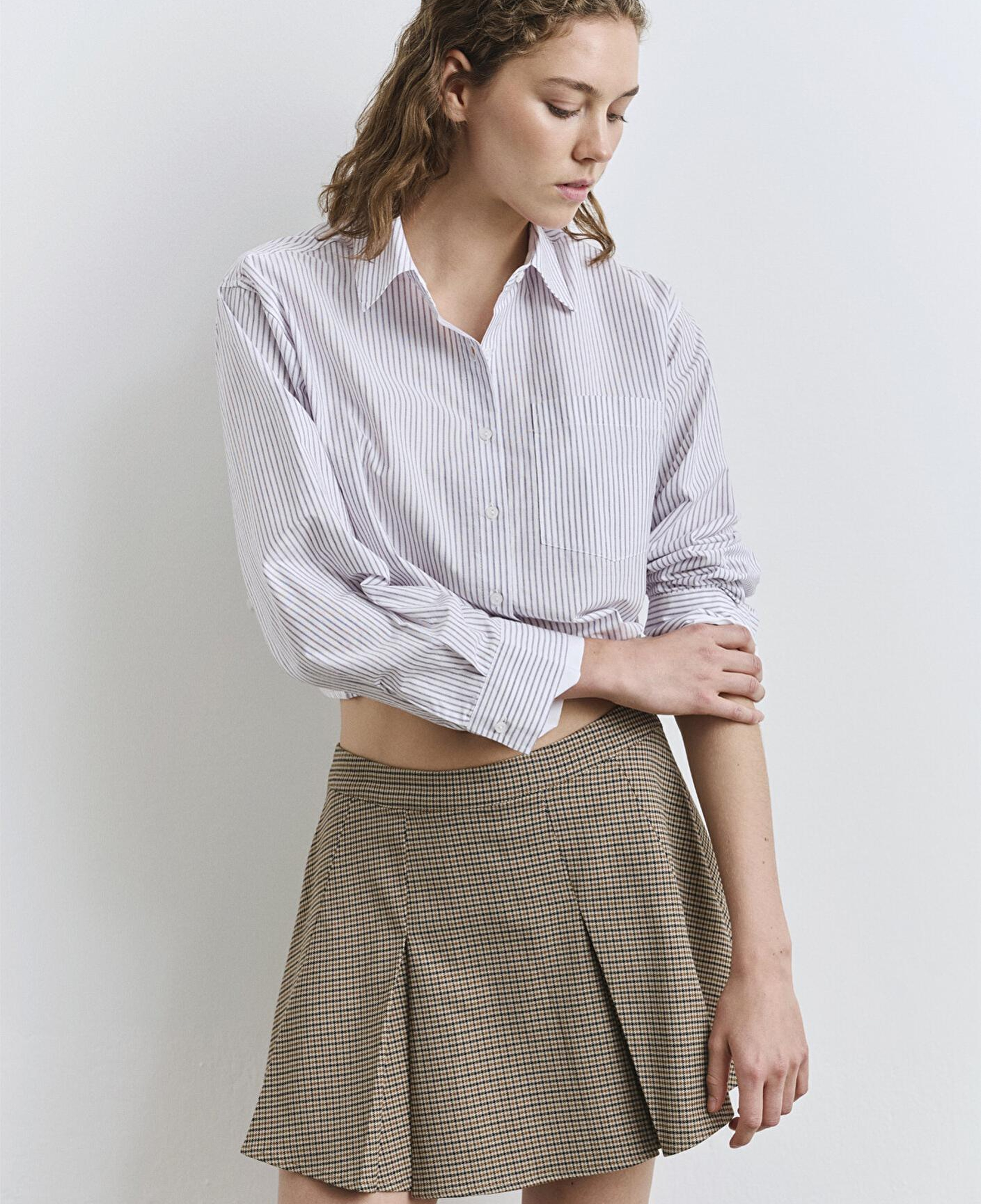 Mavi Çizgili Beyaz Gömlek Regular Fit / Normal Kesim 1211195-90720