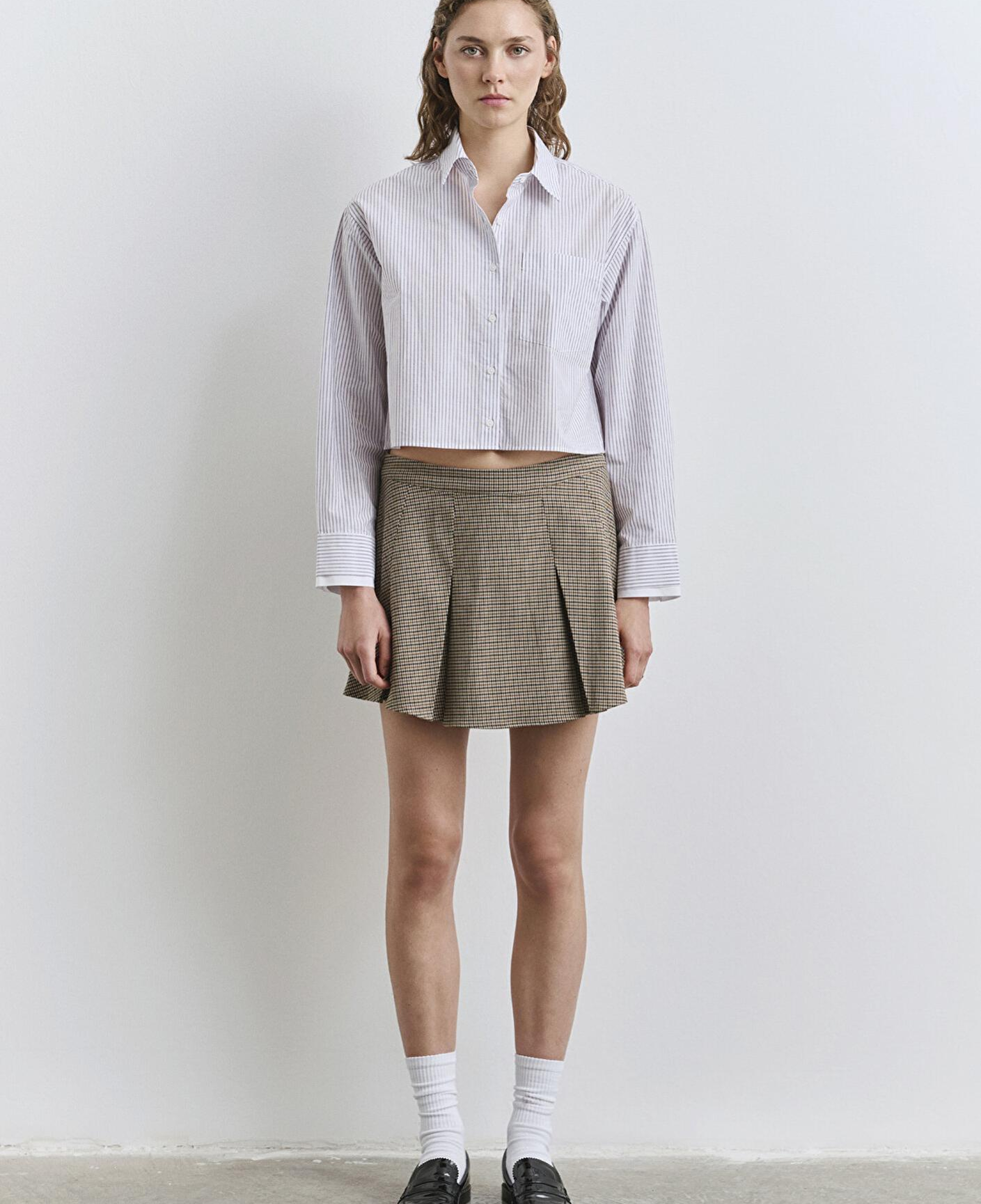 Mavi Çizgili Beyaz Gömlek Regular Fit / Normal Kesim 1211195-90720