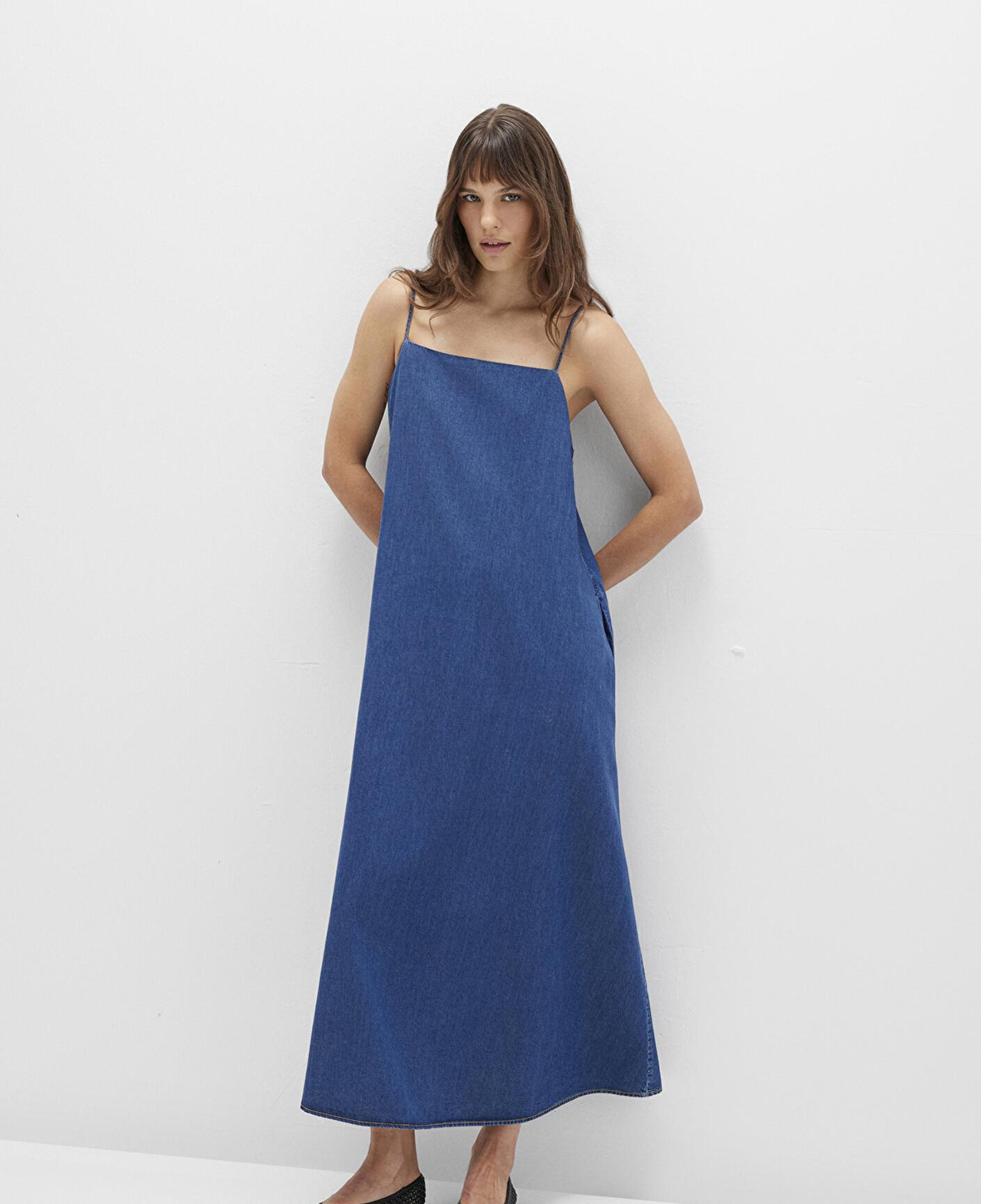 Mavi Askılı Mavi Elbise 1310727-85481