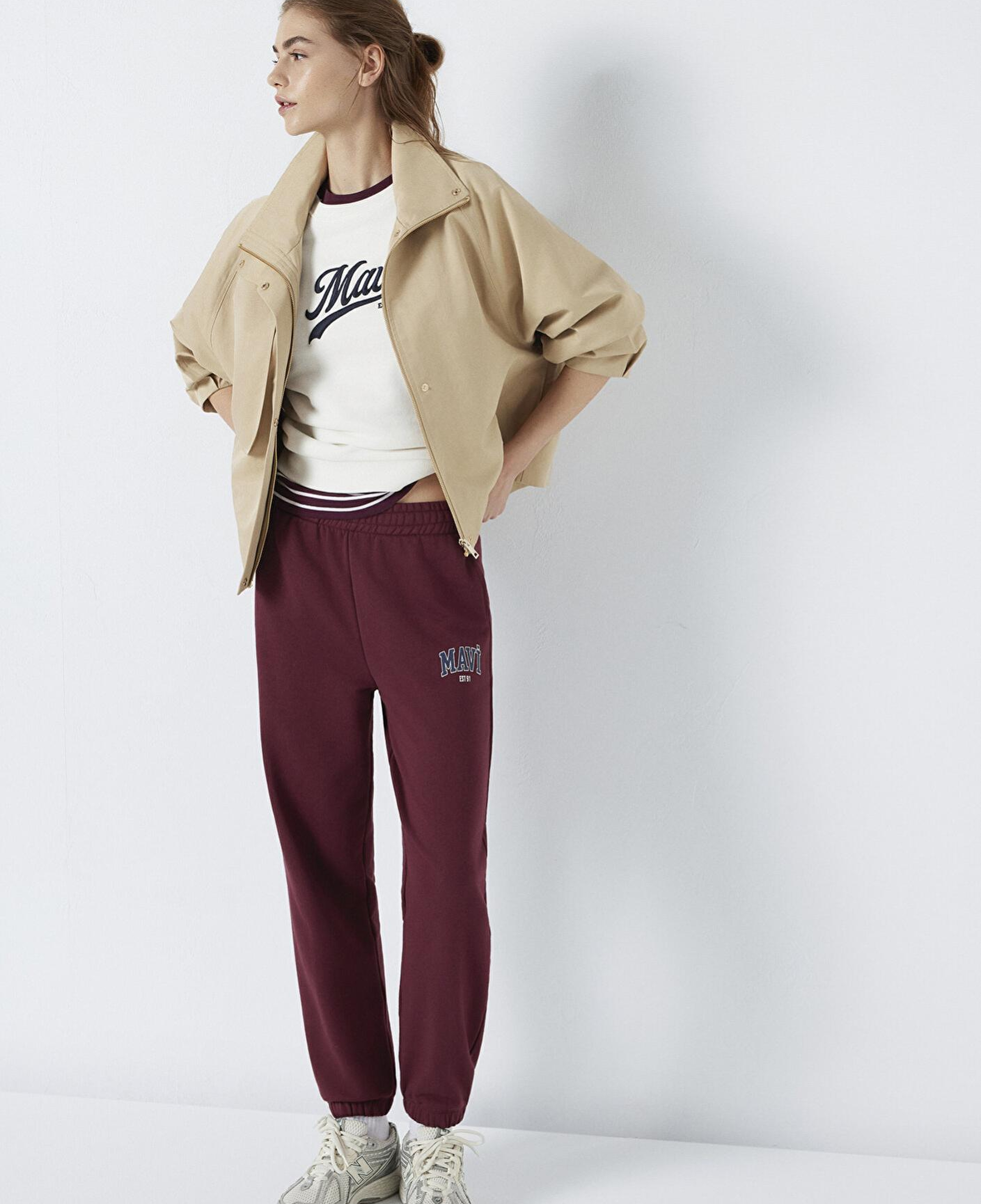 Mavi Mavi Logo Baskılı Bordo Eşofman Altı 1010757-90705