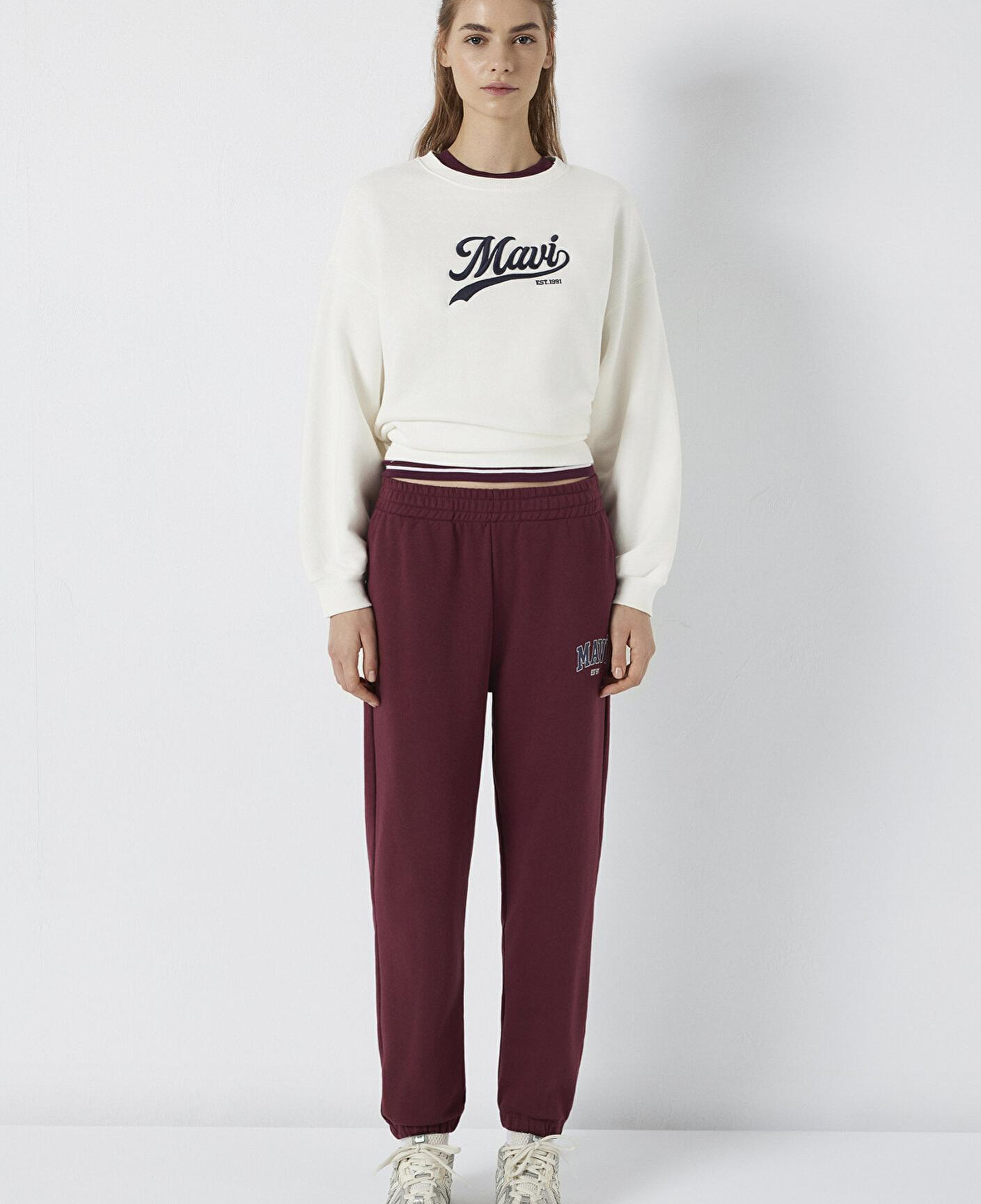 Mavi Mavi Logo Baskılı Bordo Eşofman Altı 1010757-90705