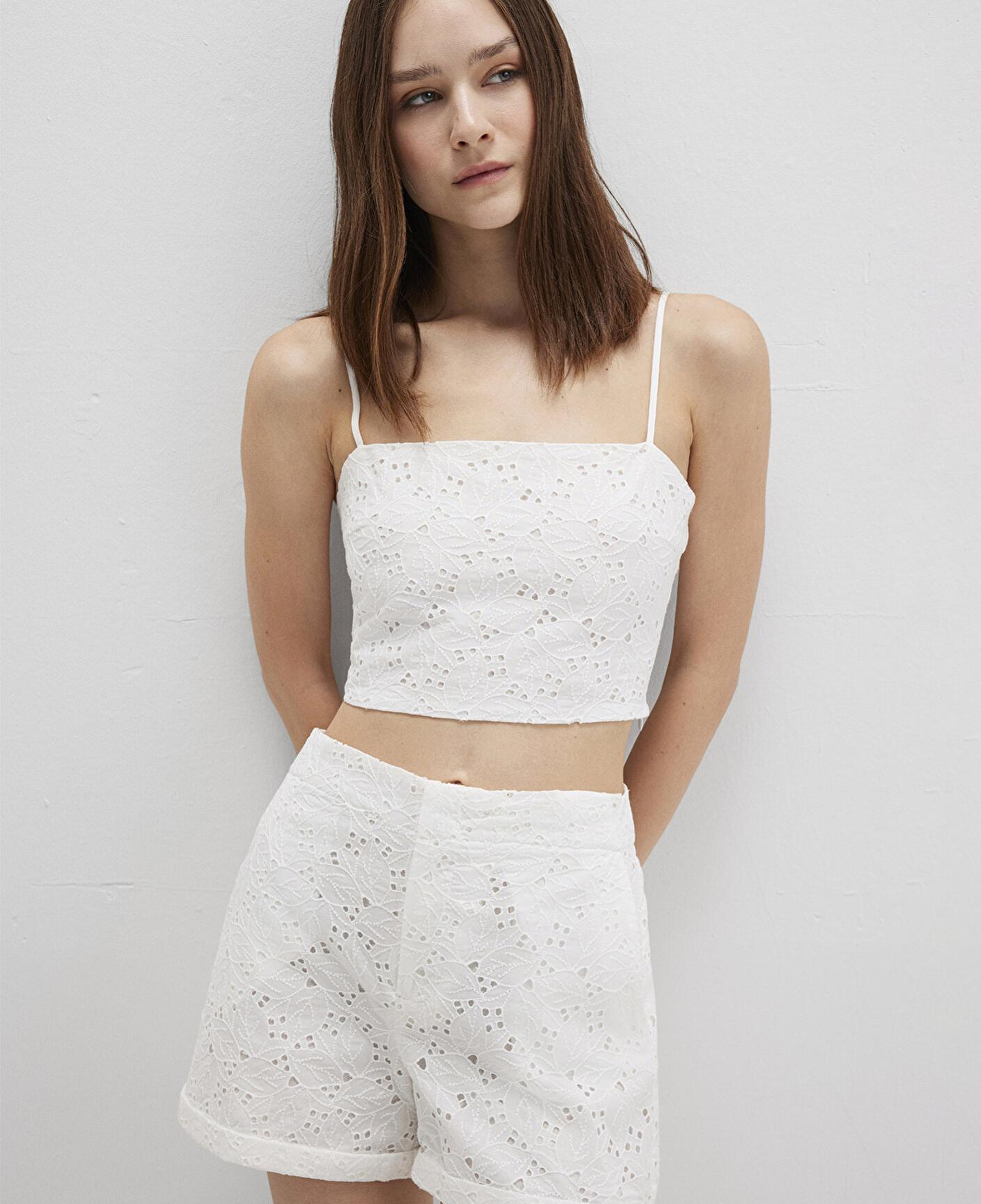 Mavi Fisto İşlemeli Crop Top 1211176-70057