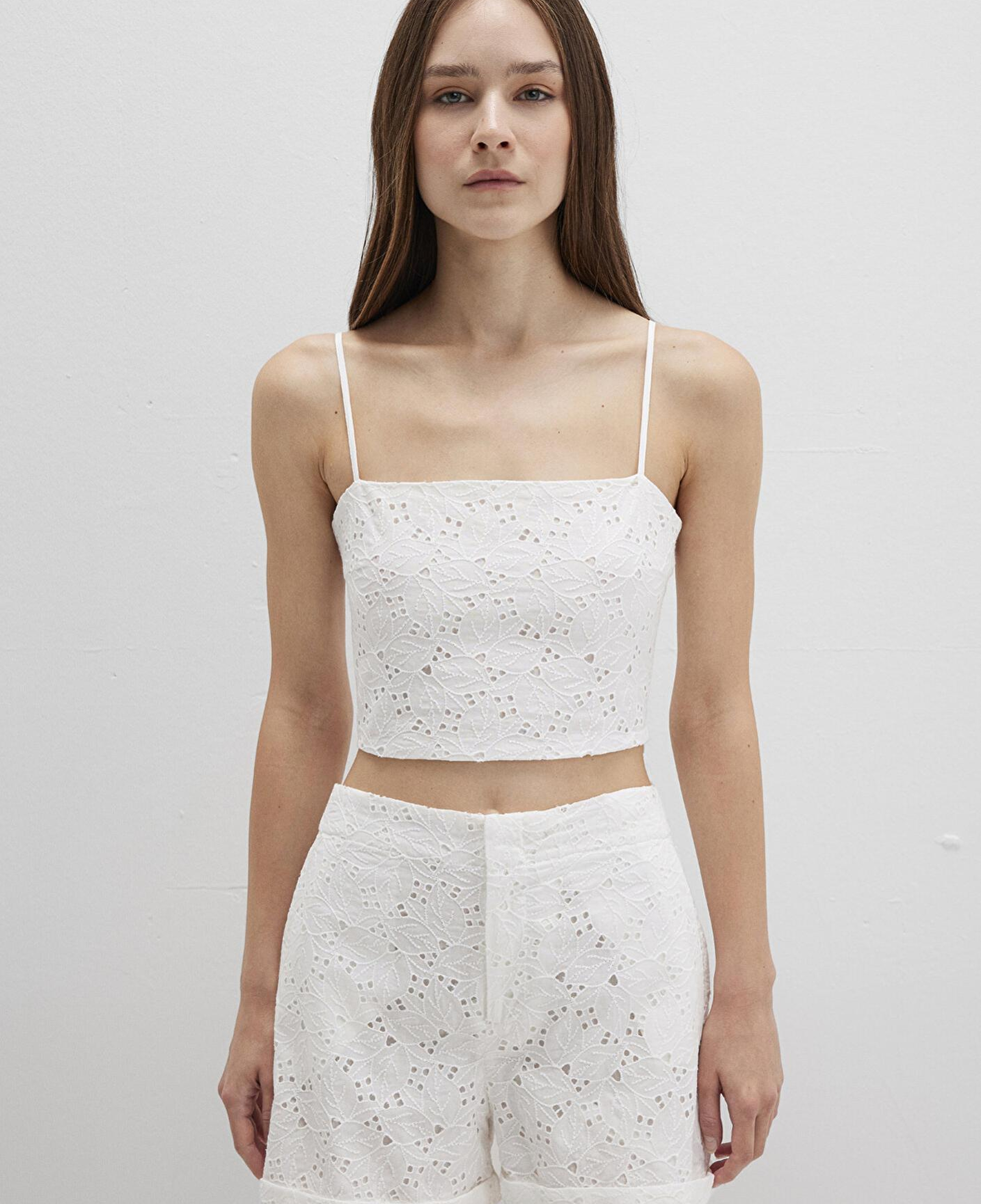 Mavi Fisto İşlemeli Crop Top 1211176-70057