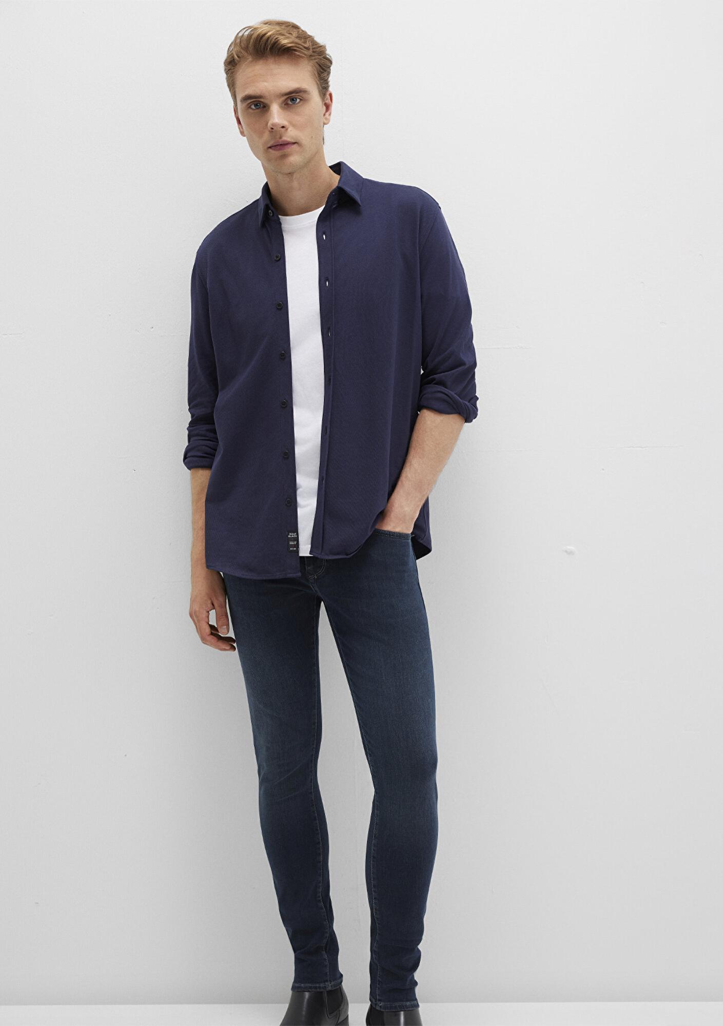 Mavi Mavi Black Lacivert Örme Gömlek Slim Fit / Dar Kesim 0211660-86415